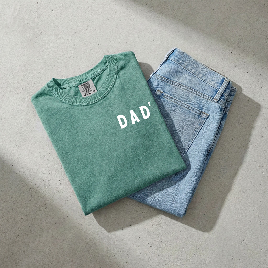 Dad of Two Comfort Colors T Shirt (squared 2) Father's day