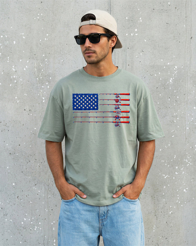 USA America Fishing Comfort Colors T Shirt - 4th of July, Memorial day, Veterans day gift for dad
