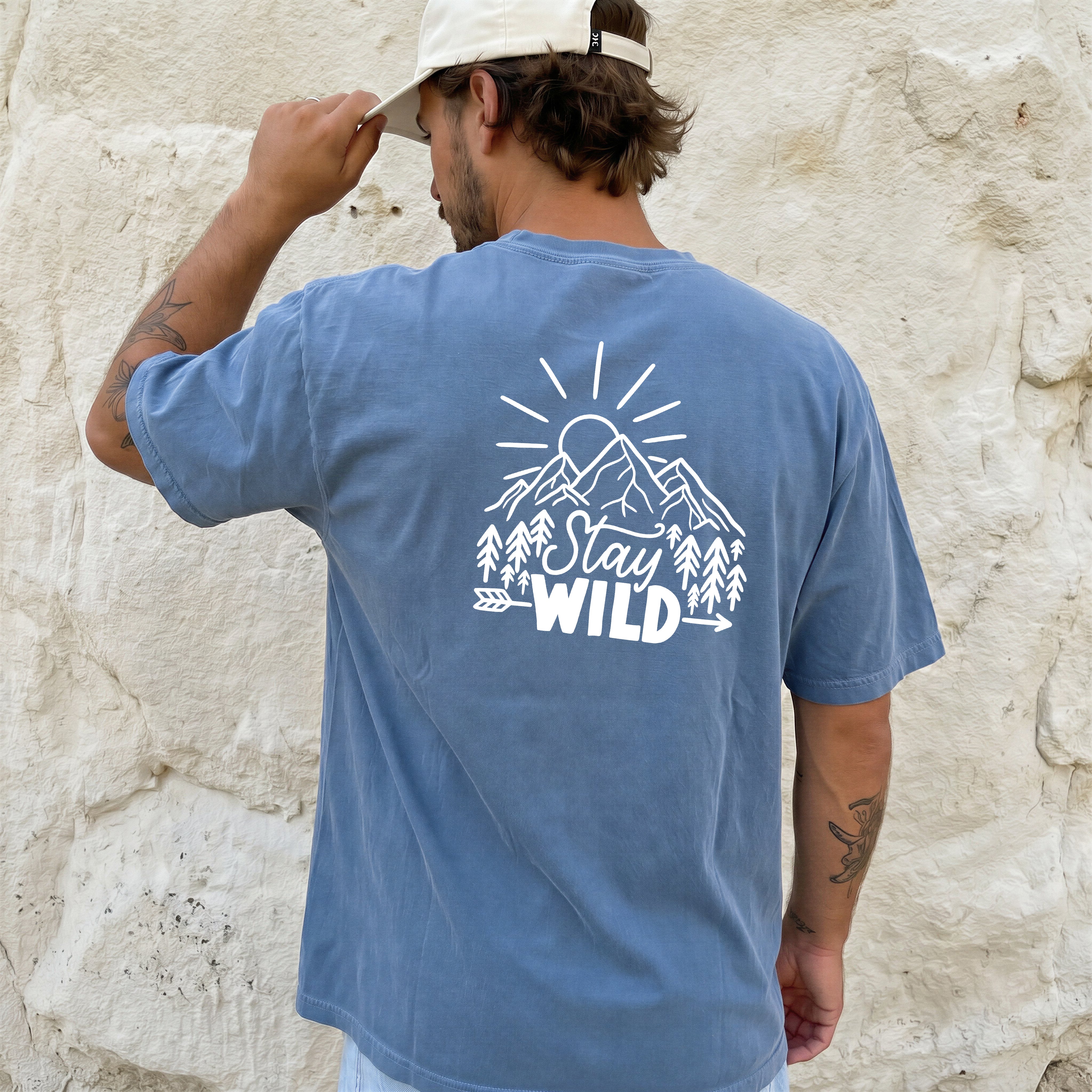 Stay Wild Sun Lake Comfort Colors Pocket T-Shirt – Nature Camping Outdoor Graphic Tee