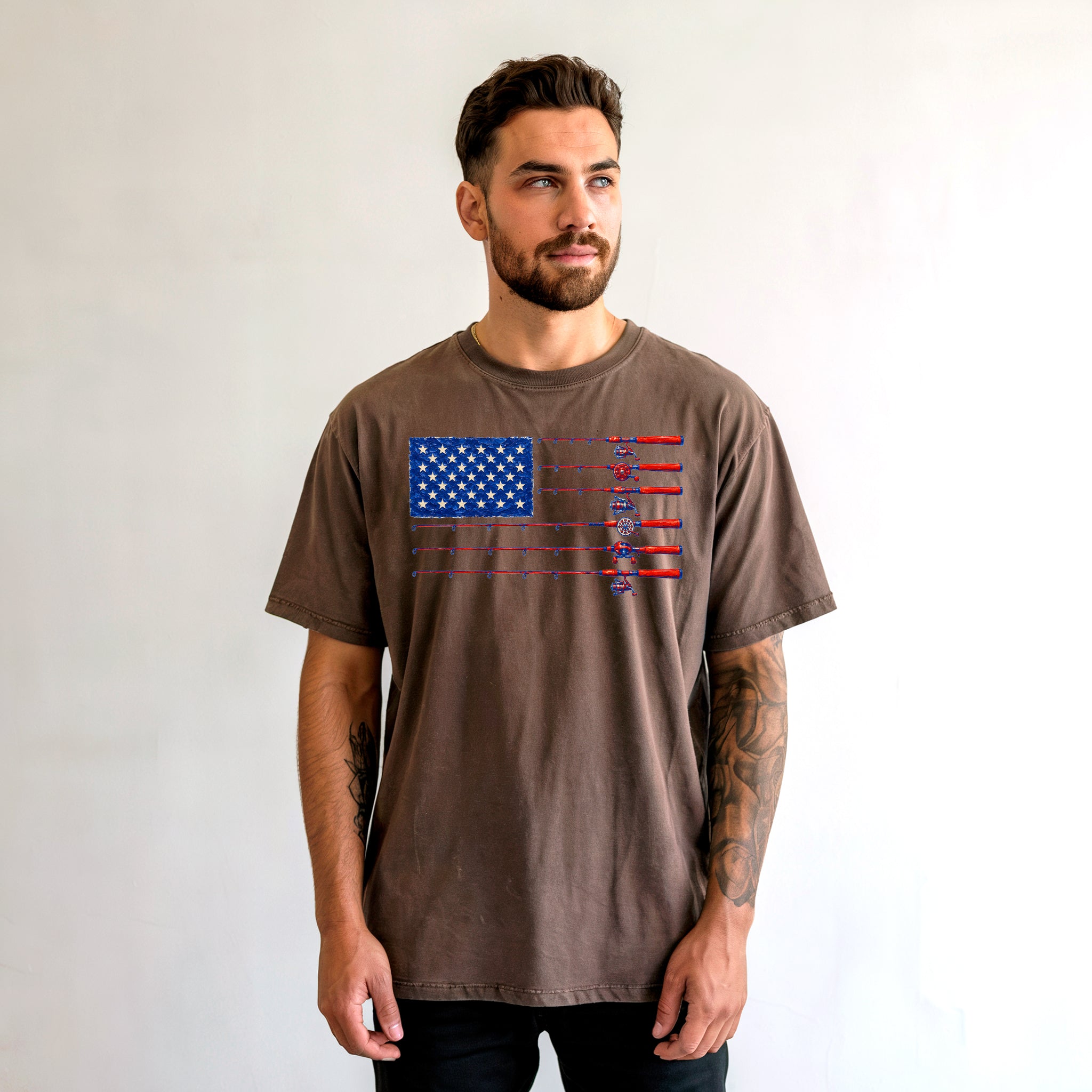 USA America Fishing Comfort Colors T Shirt - 4th of July, Memorial day, Veterans day gift for dad