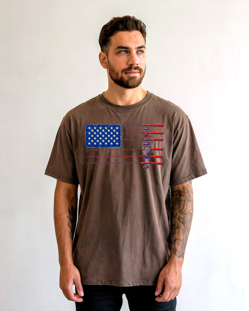 USA America Fishing Comfort Colors T Shirt - 4th of July, Memorial day, Veterans day gift for dad