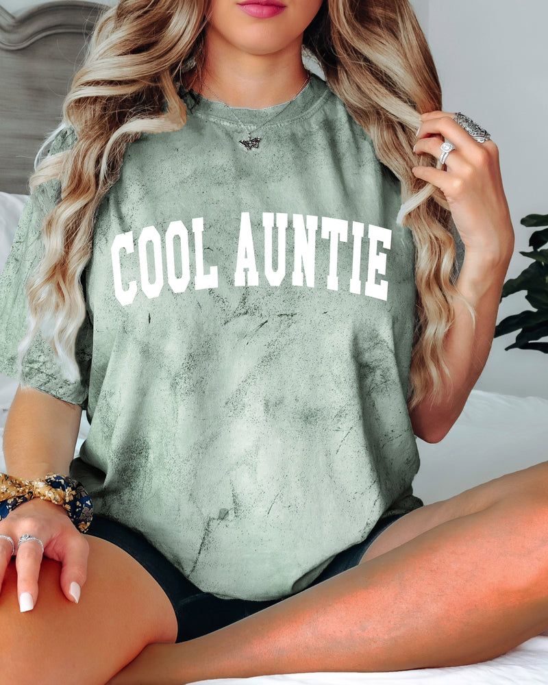 Cool Auntie Comfort Colors Graphic Tees (High School Font)