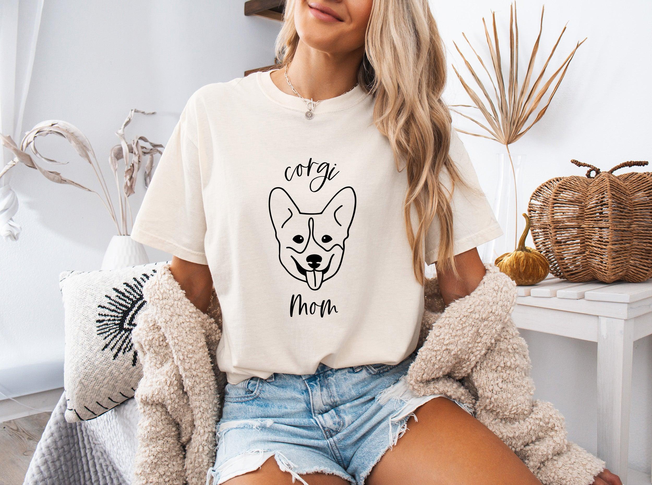 Corgi Dog Mom Comfort Colors T Shirt (center)