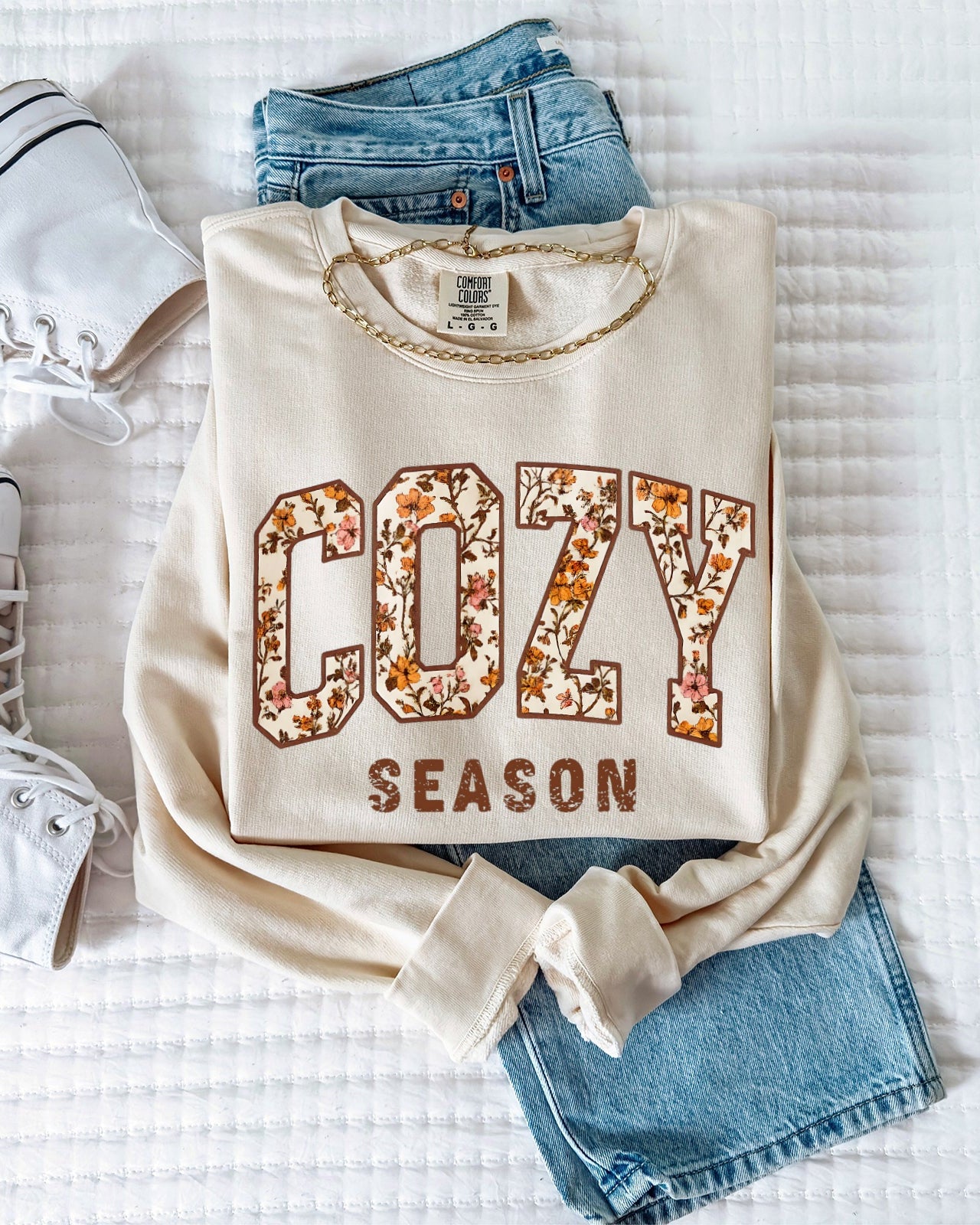 Cozy Season Fall Autumn Thanksgiving day Garment Dyed Comfort Colors Sweatshirt