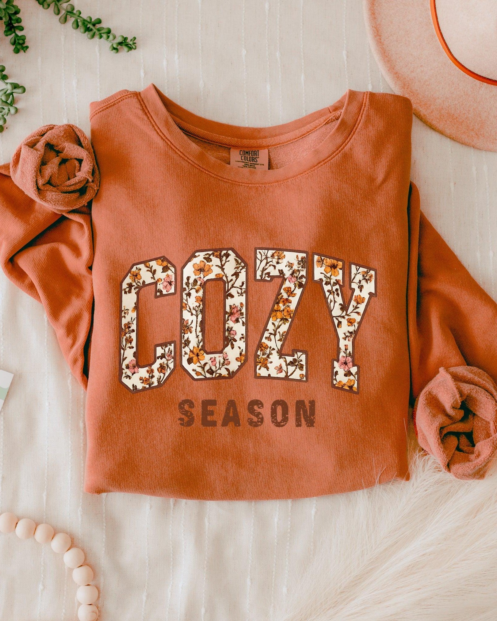 Cozy Season Fall Autumn Thanksgiving day Garment Dyed Comfort Colors Sweatshirt