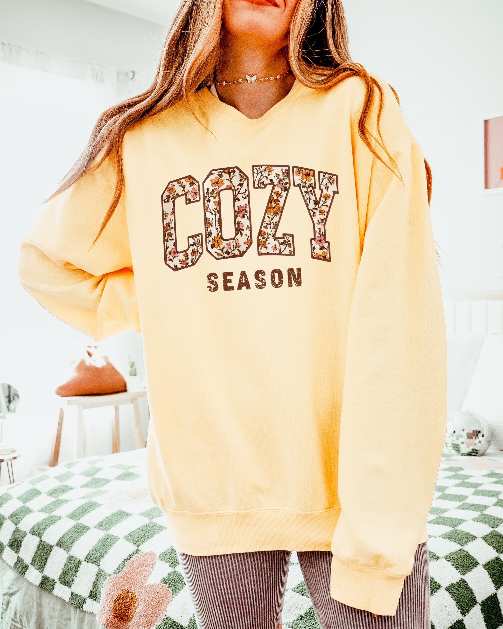 Cozy Season Fall Autumn Thanksgiving day Garment Dyed Comfort Colors Sweatshirt