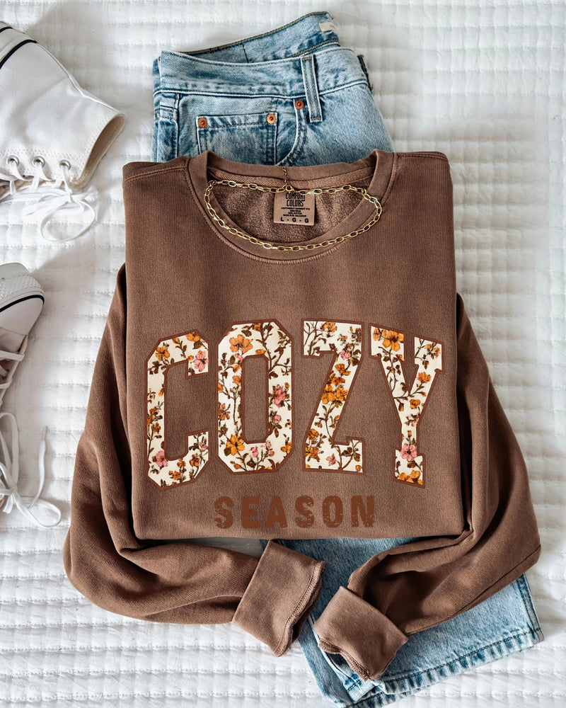 Cozy Season Fall Autumn Thanksgiving day Garment Dyed Comfort Colors Sweatshirt