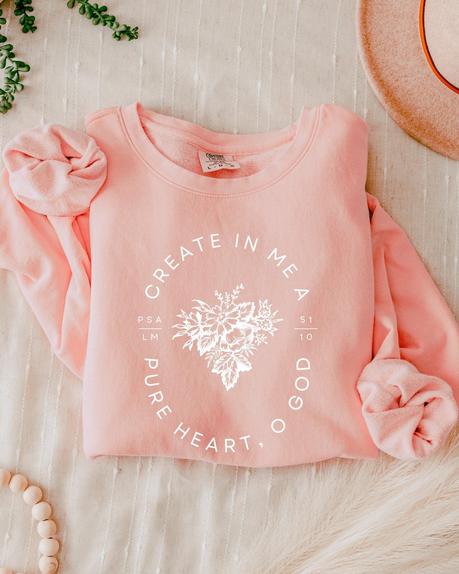 Create In Me A Pure Heart Inspirational Christian Garment Dyed Comfort Colors Sweatshirt