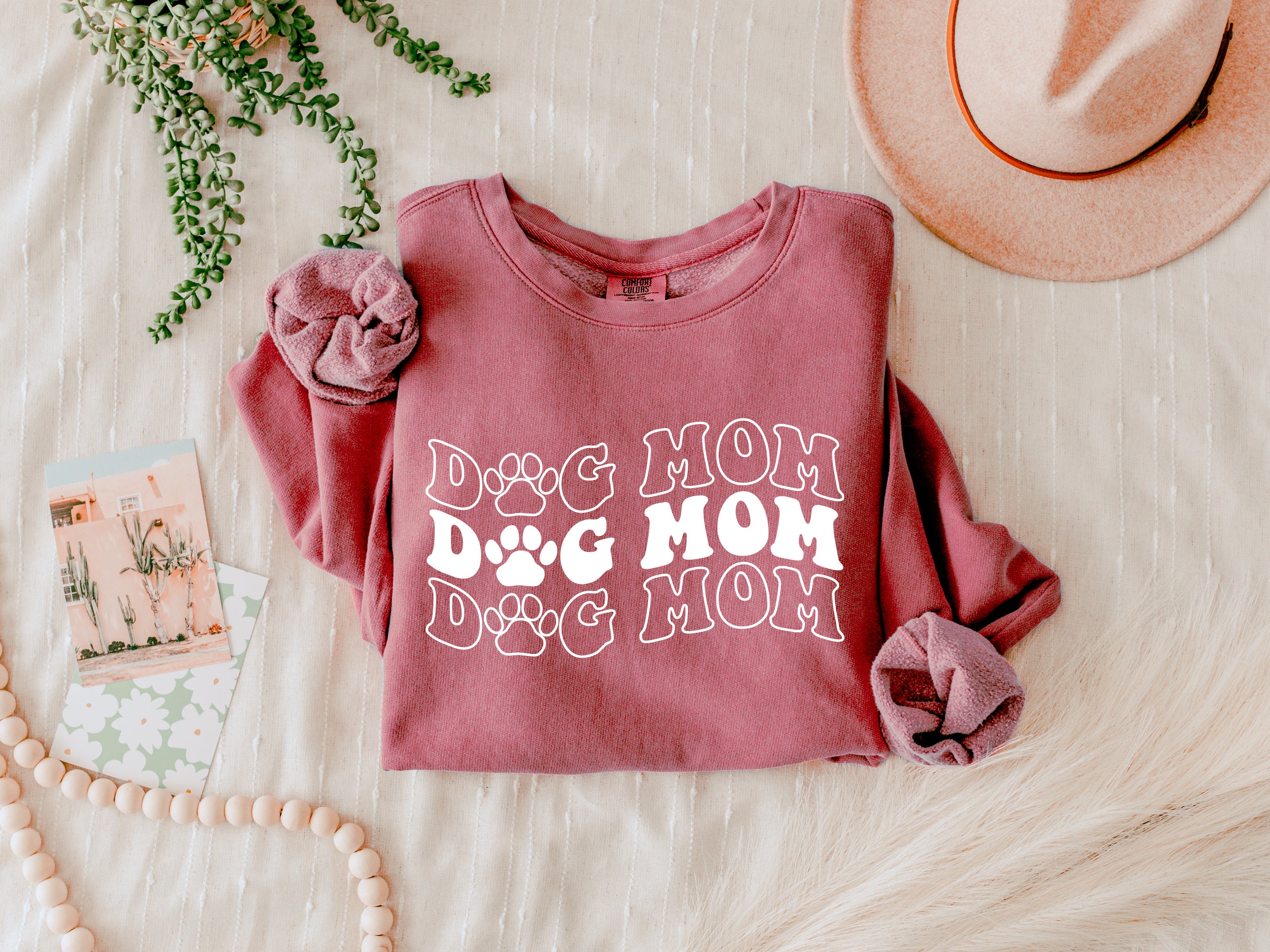 Groovy Dog Mom Garment Dyed Comfort Colors Sweatshirt