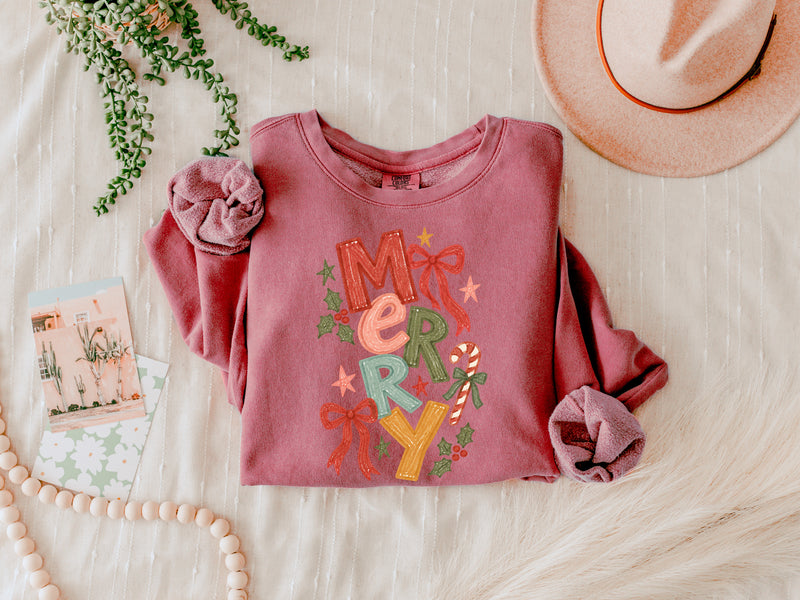 Merry Christmas Season Comfort Colors Sweatshirt