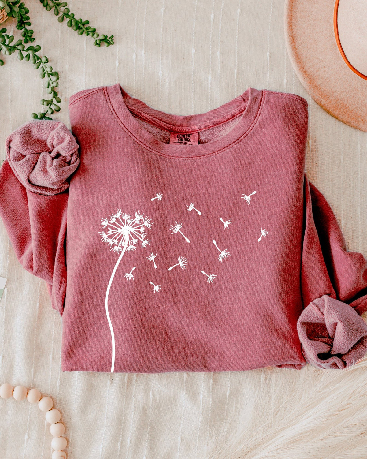 Dandelion Botanical Comfort Colors Sweatshirt, Wildflower Plant Gift for Women