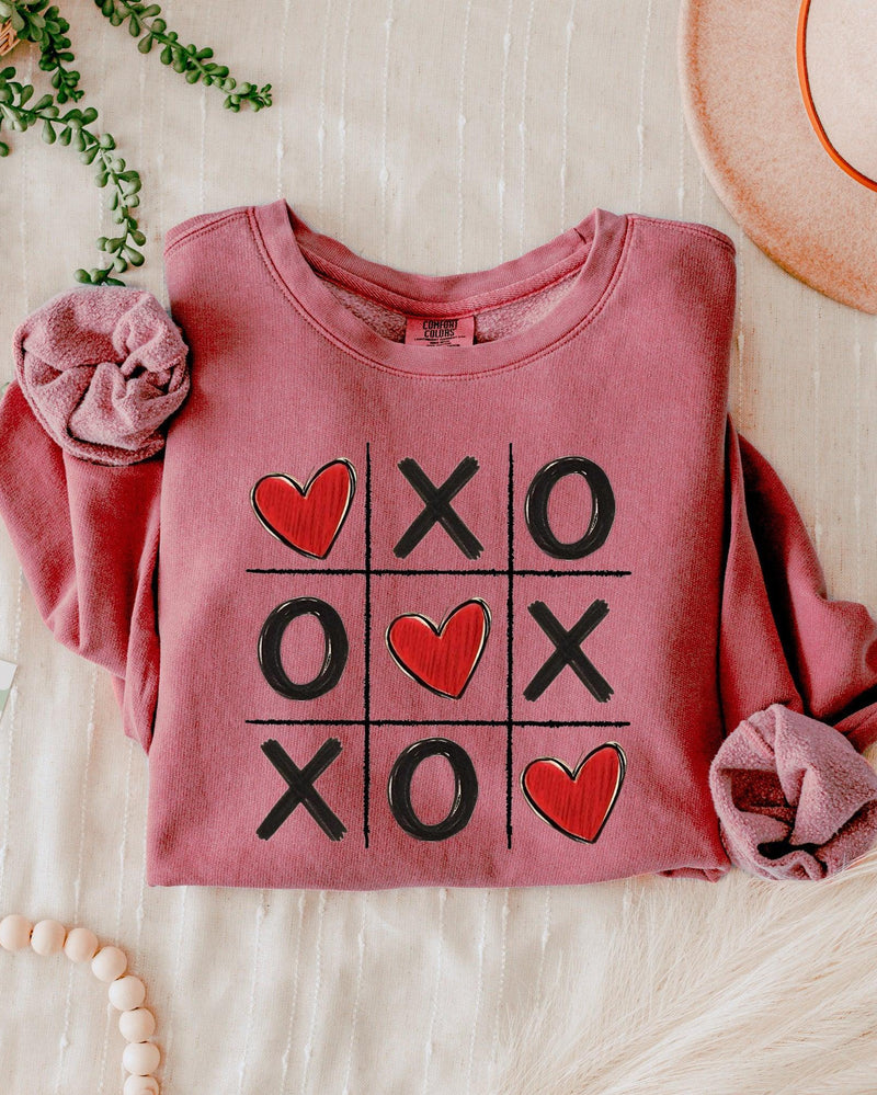 XOXO Valentine's Day Garment Dyed Comfort Colors Sweatshirt