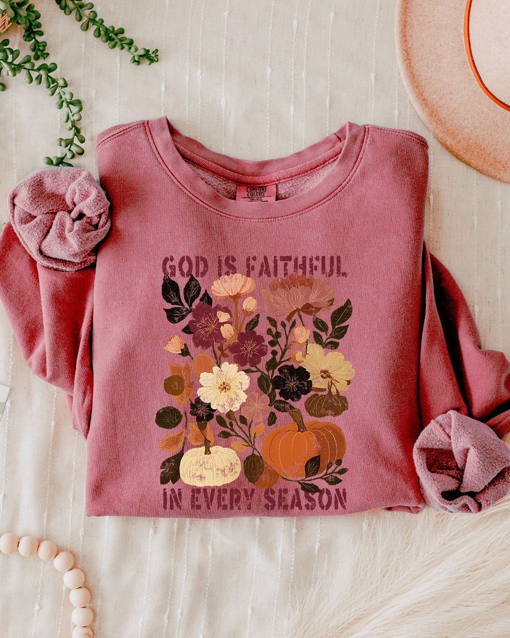 God is faithful Fall Autumn Season Thanksgiving day 100% cotton Garment Dyed Comfort Colors Sweatshirt