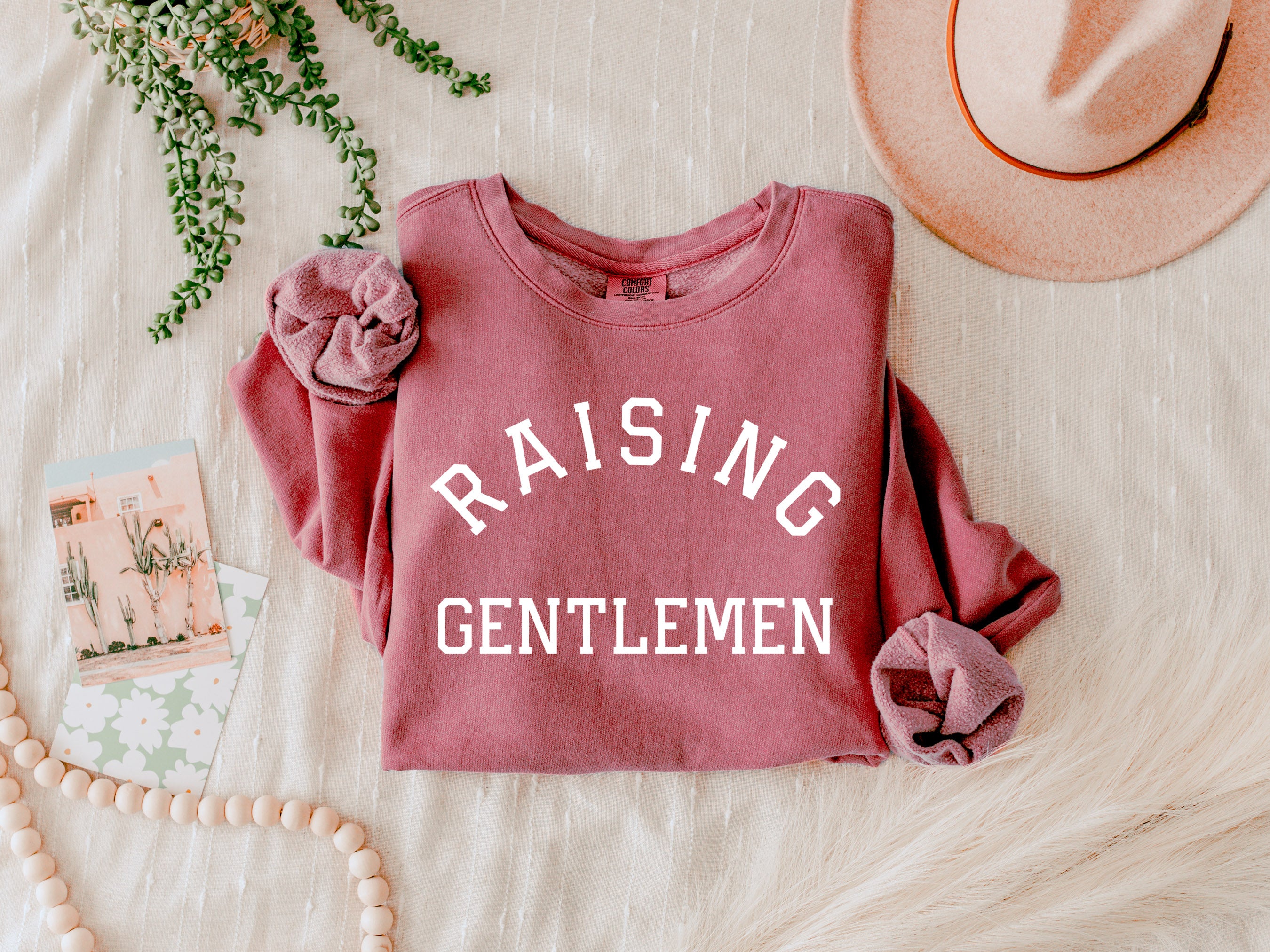 Raising Gentlemen for boy moms Garment Dyed Comfort Colors Sweatshirt