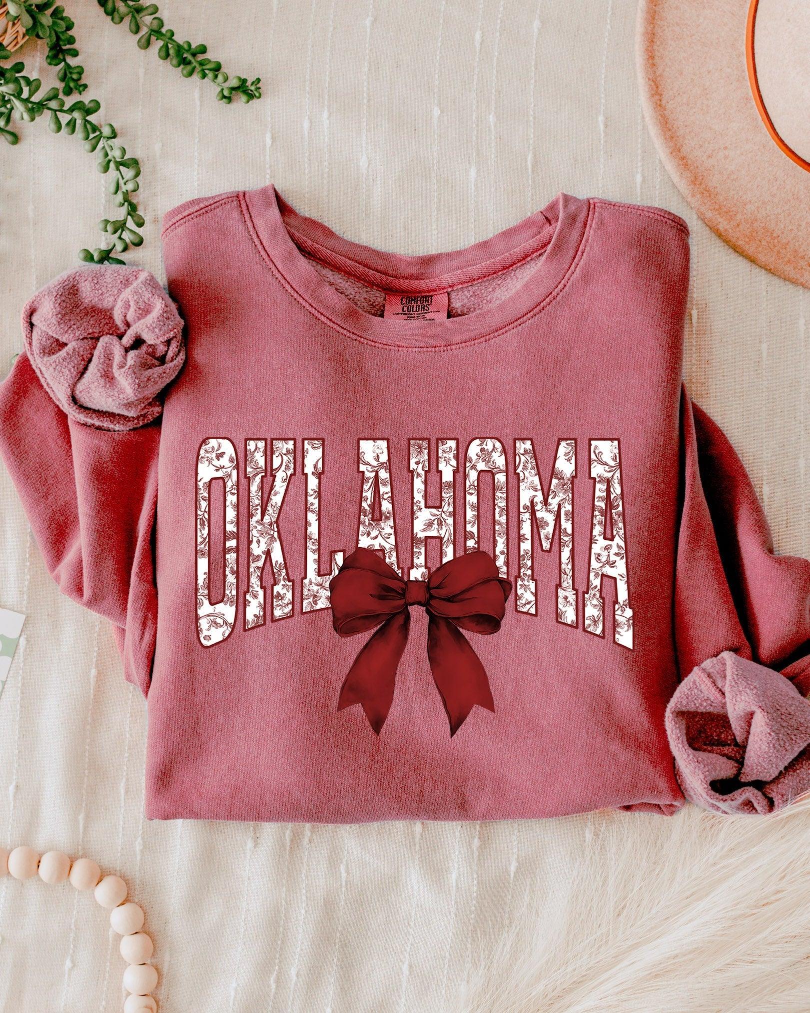 Oklahoma State USA City College Garment Dyed Comfort Colors Sweatshirt (Ribbon)