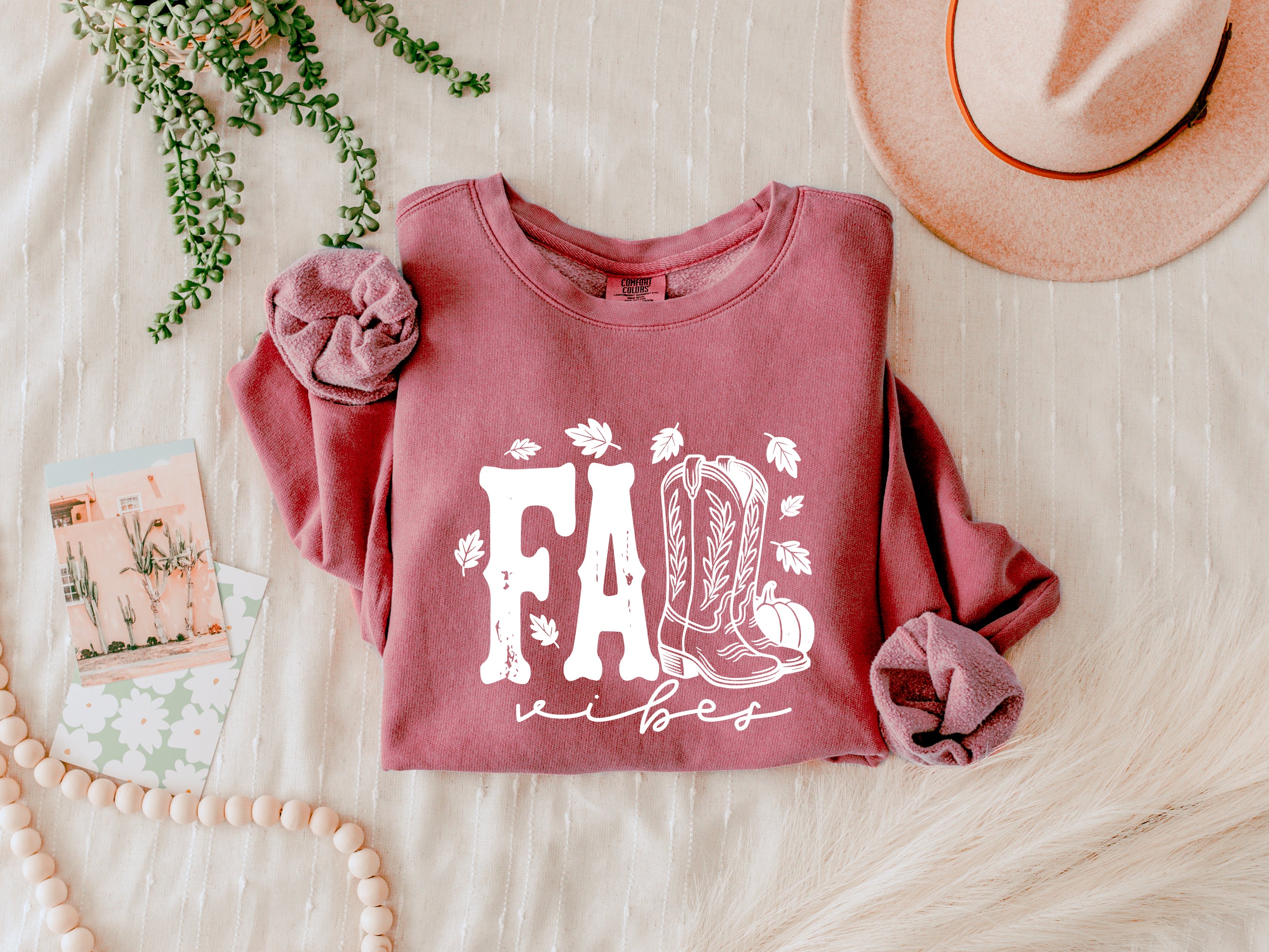 Fall Western Boots Autumn Season Thanksgiving day 100% cotton Garment Dyed Comfort Colors Sweatshirt