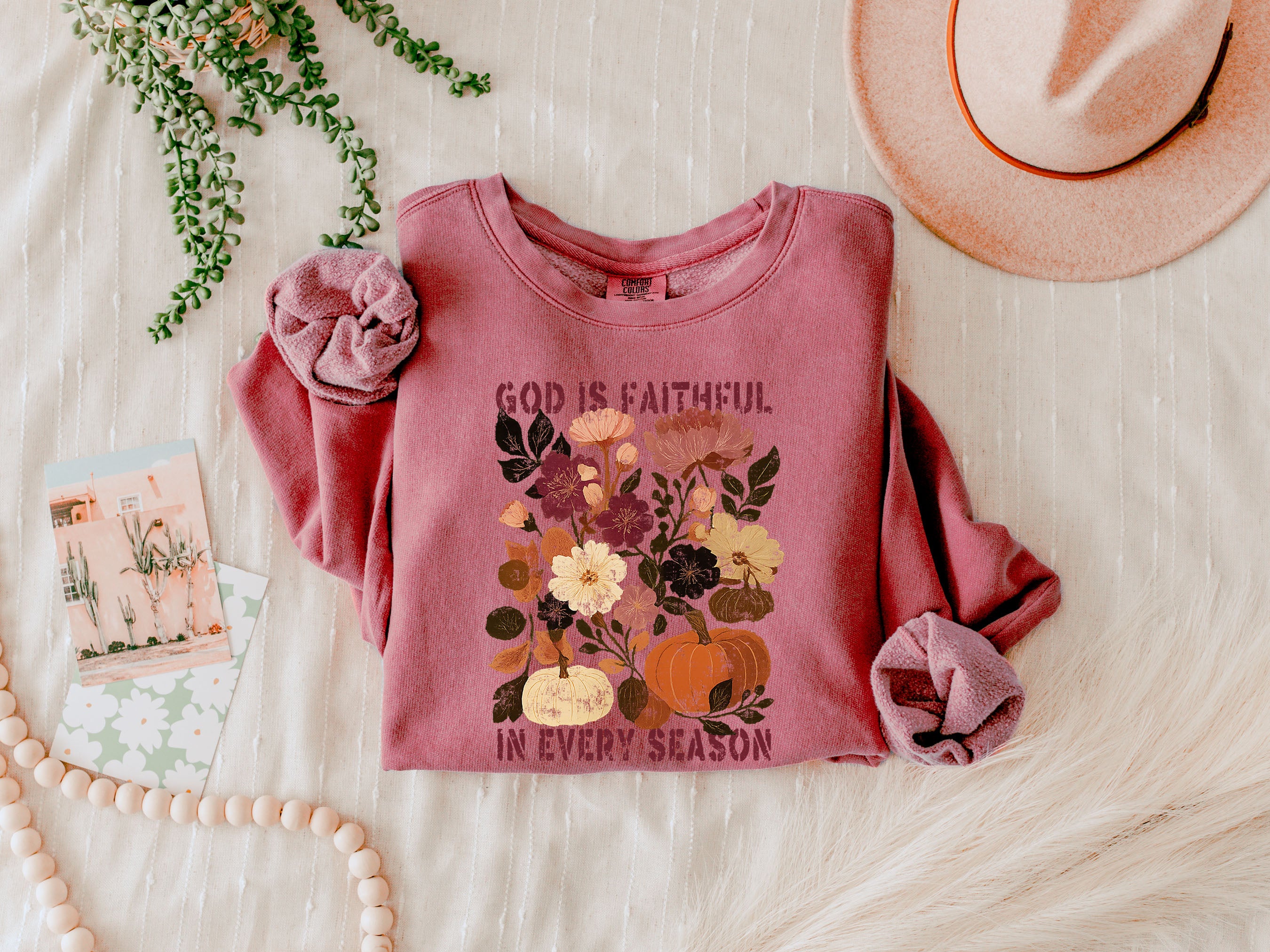 God is faithful Fall Autumn Season Thanksgiving day 100% cotton Garment Dyed Comfort Colors Sweatshirt