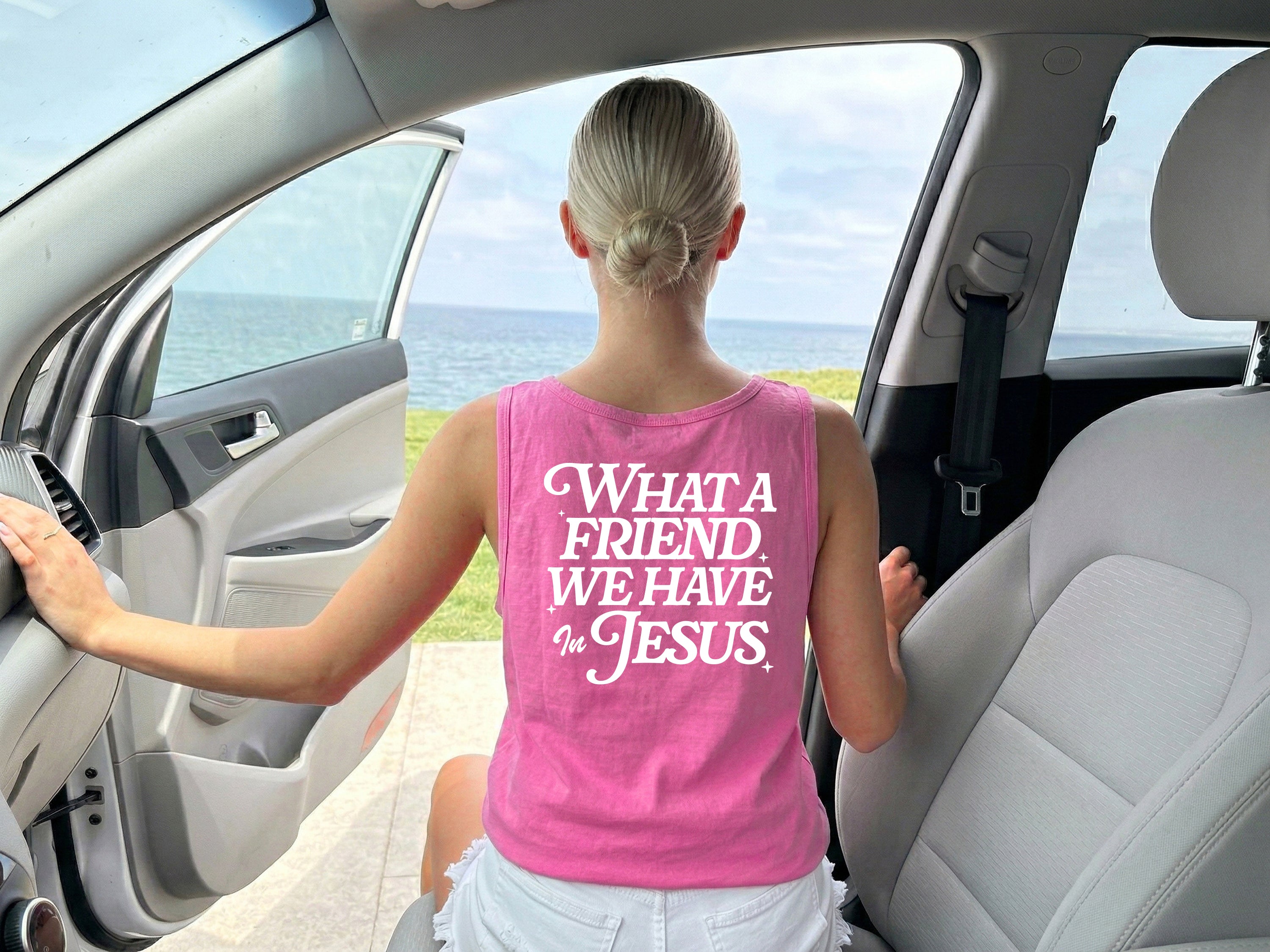 What a friend we have in Jesus Psalm Christian Comfort Colors Tank Top Faith Bible Jesus