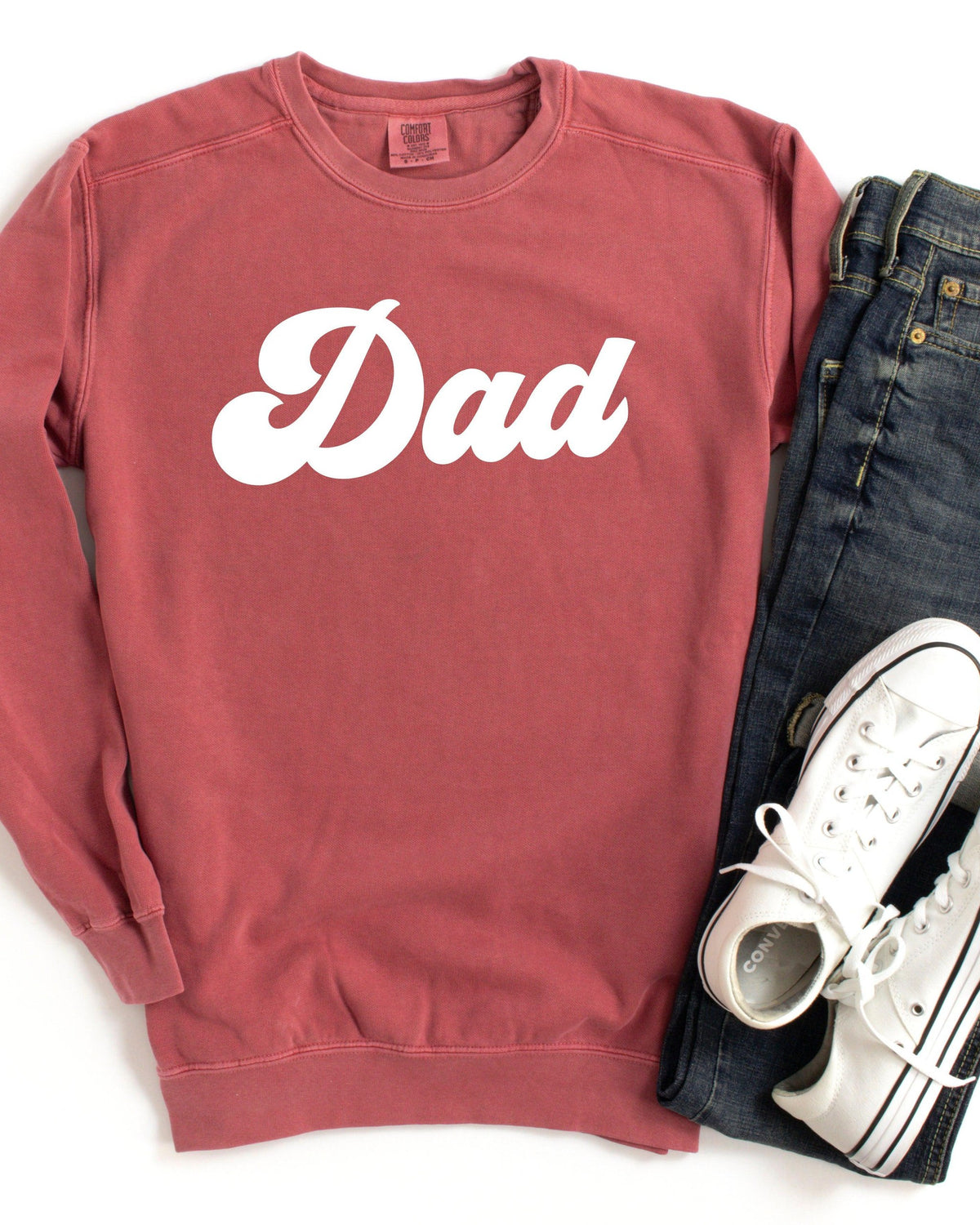 Dad Garment Dyed Comfort Colors Sweatshirt (Groovy)