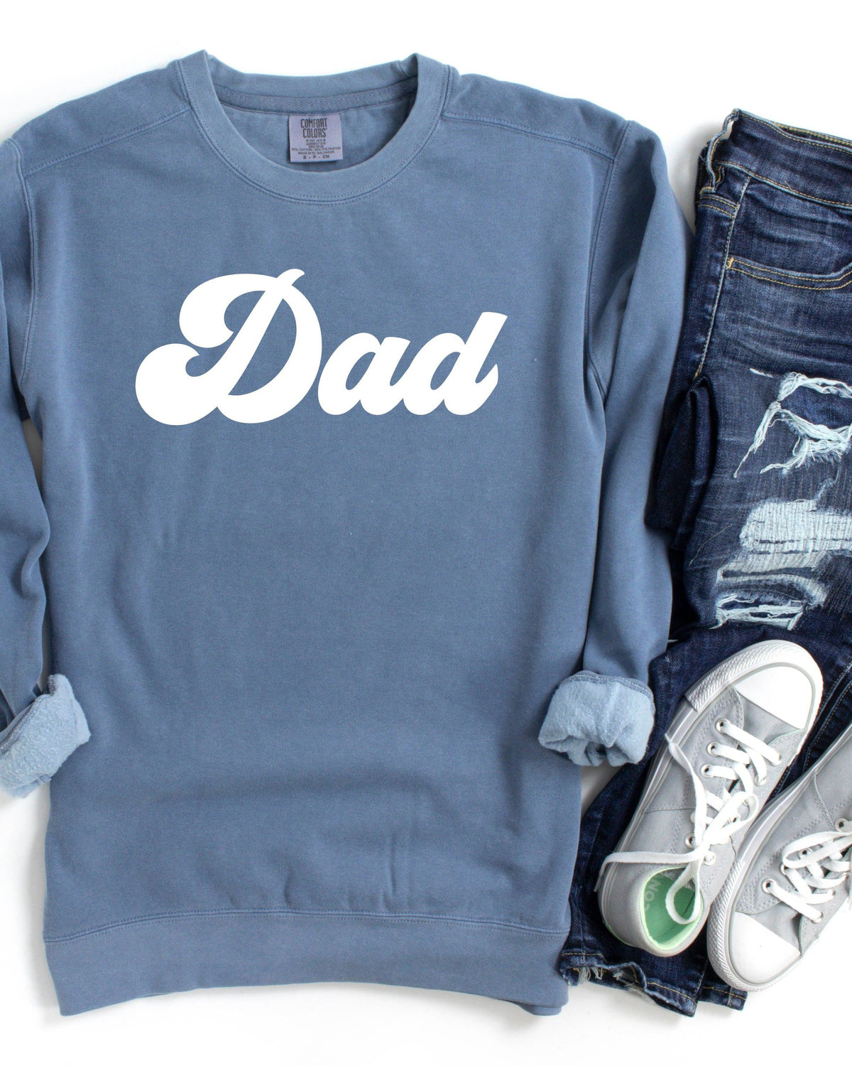 Dad Garment Dyed Comfort Colors Sweatshirt (Groovy)
