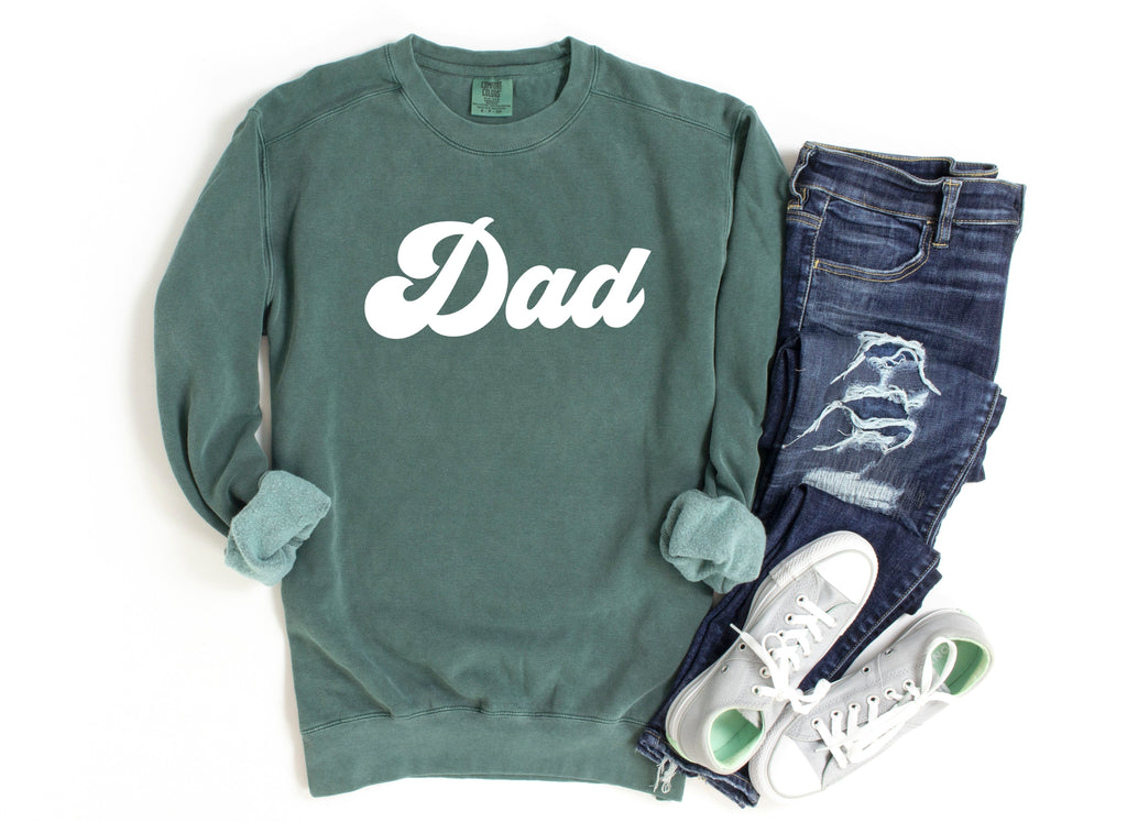 Dad Garment Dyed Comfort Colors Sweatshirt (Groovy)