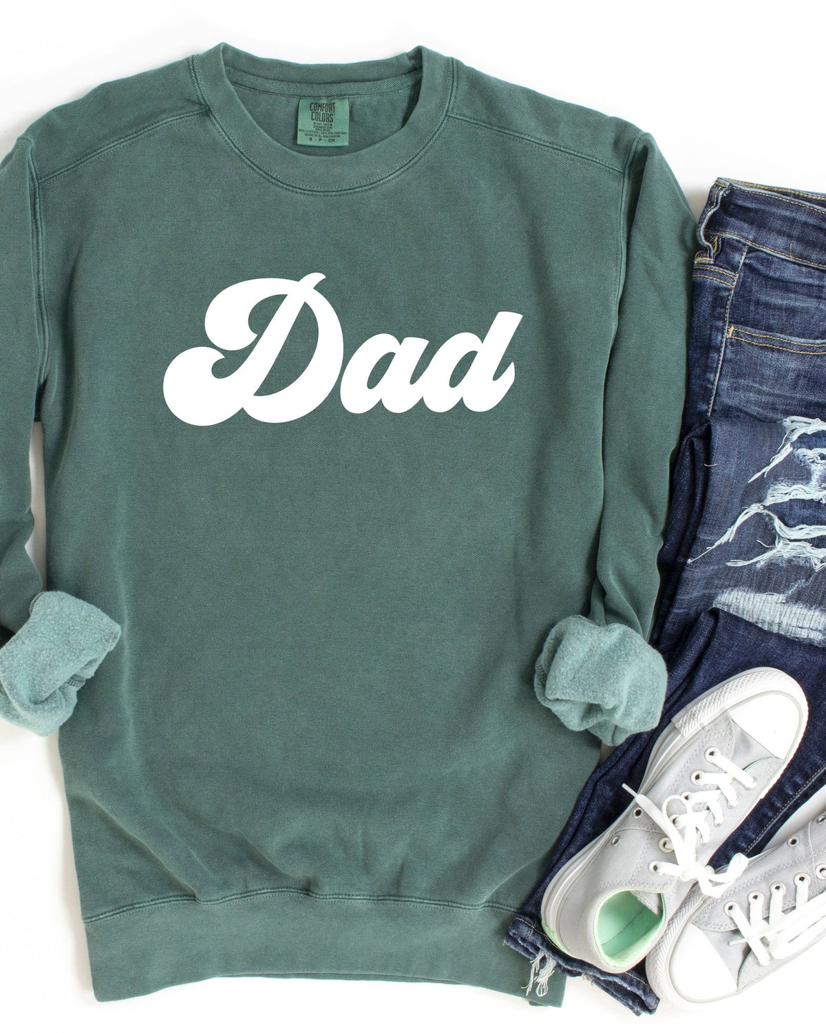 Dad Garment Dyed Comfort Colors Sweatshirt (Groovy)