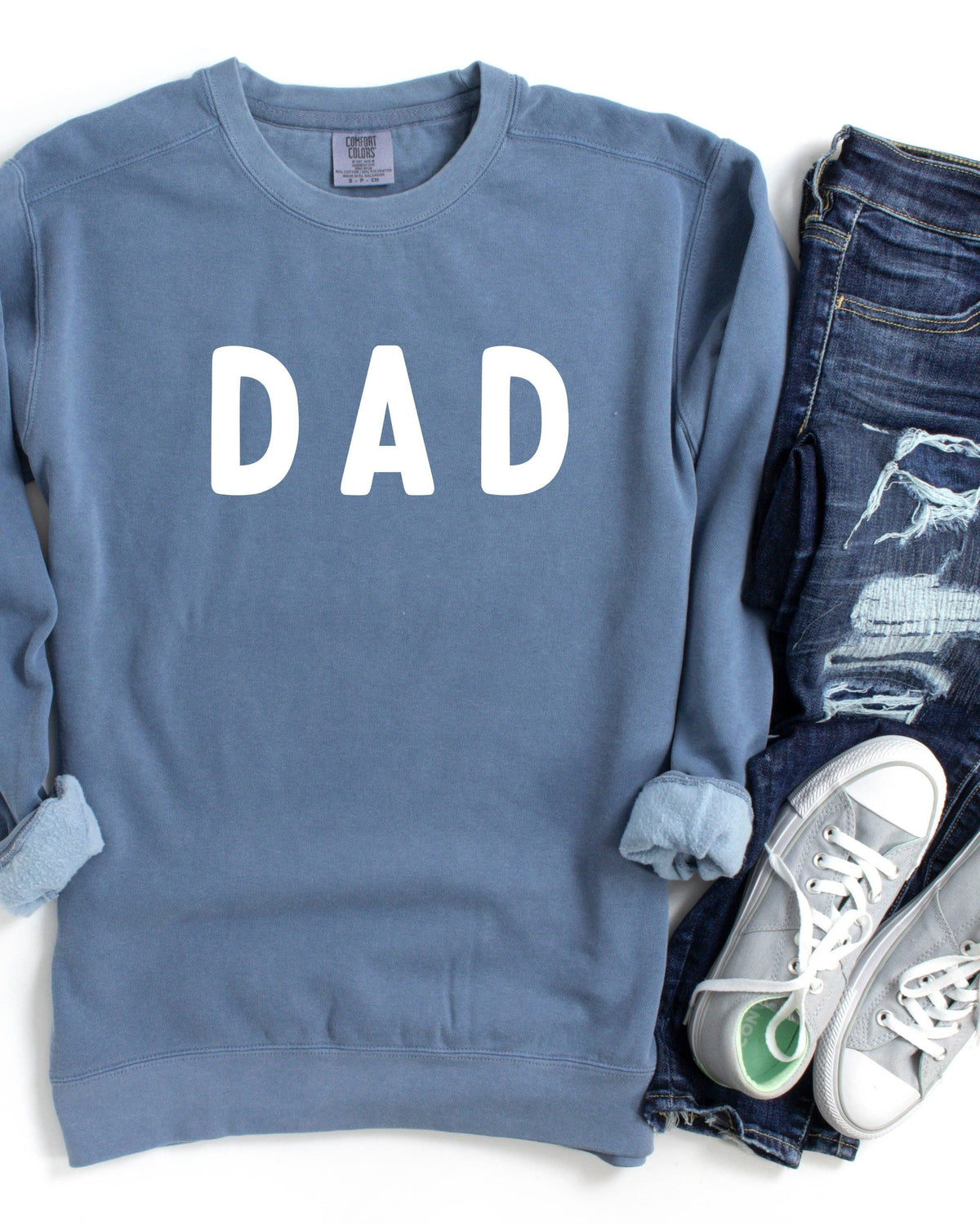 Dad Garment Dyed Comfort Colors Sweatshirt (Rounded Font)