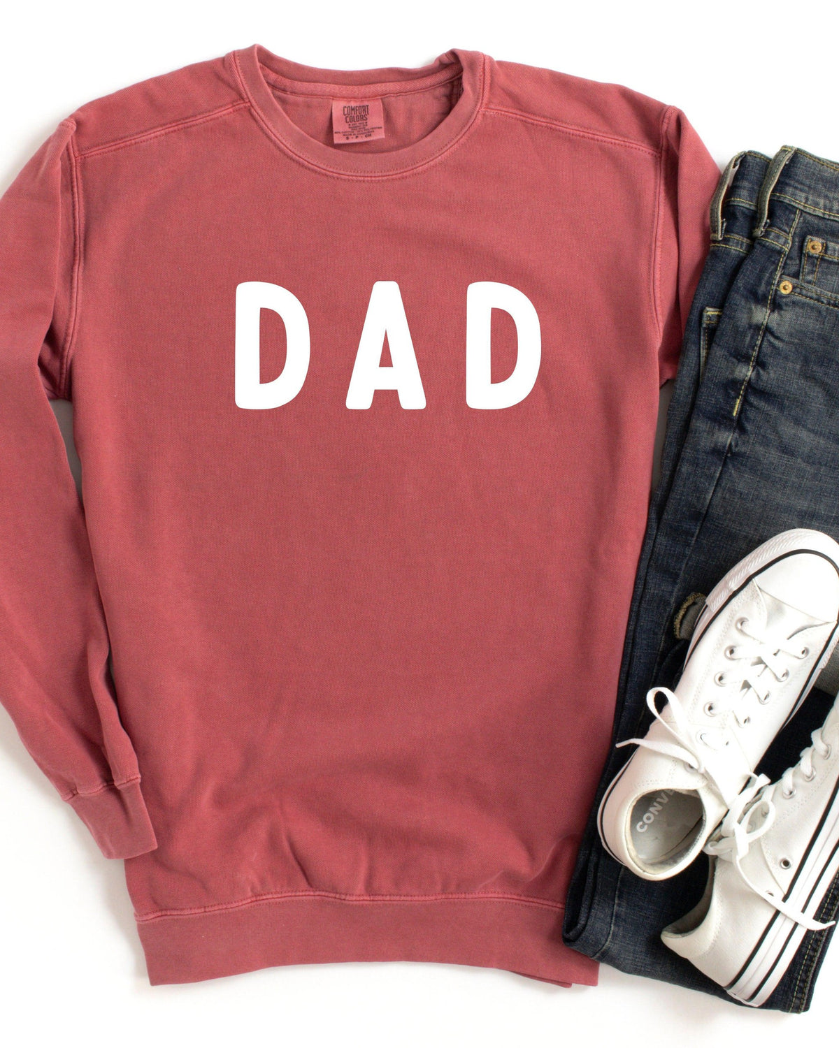 Dad Garment Dyed Comfort Colors Sweatshirt (Rounded Font)