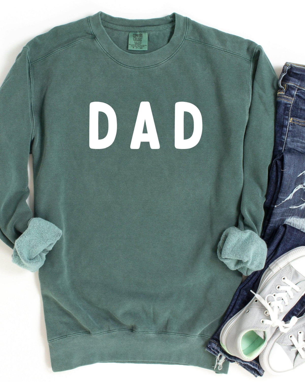 Dad Garment Dyed Comfort Colors Sweatshirt (Rounded Font)