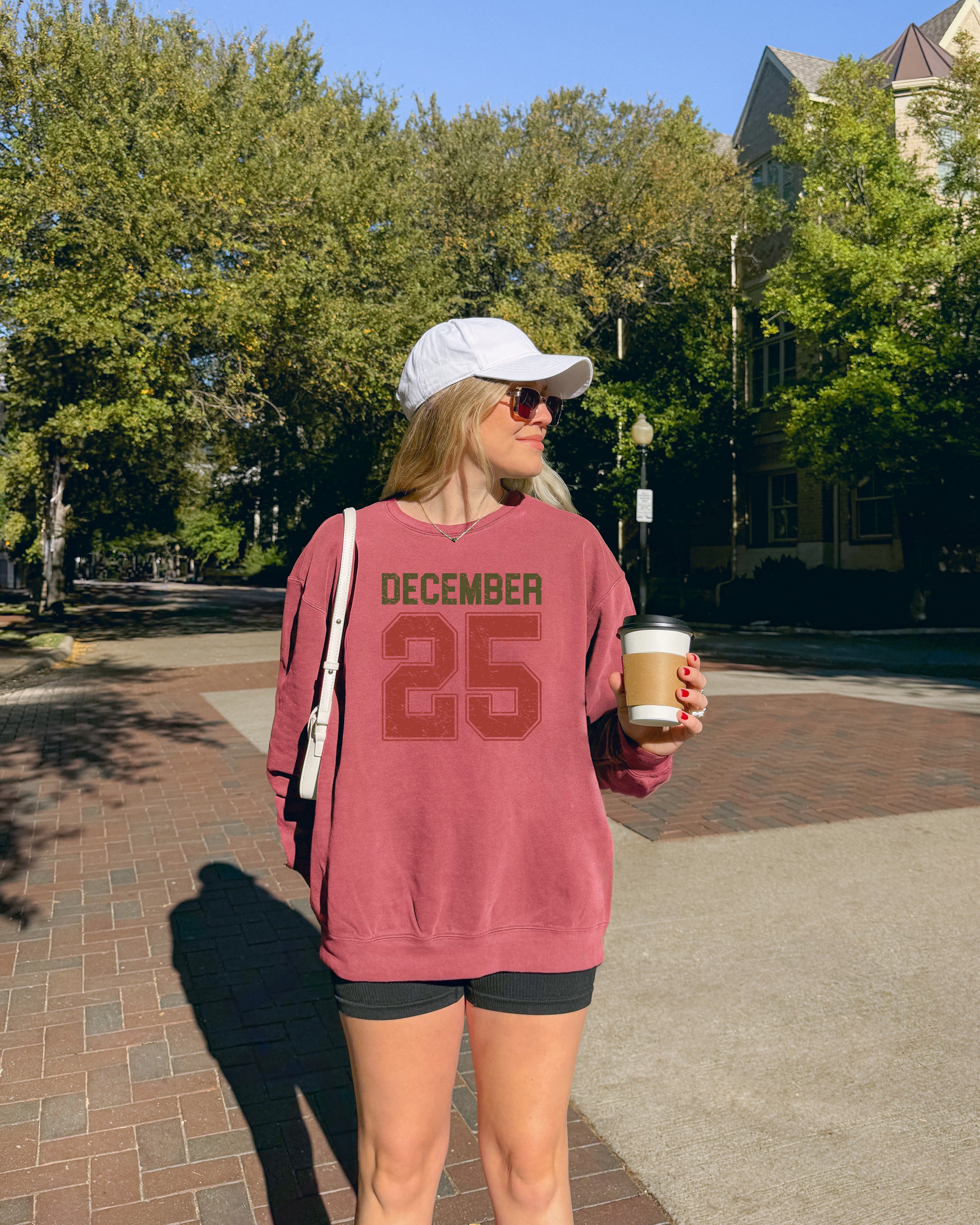 December 25 Christmas Holiday Winter Garment Dyed Comfort Colors Sweatshirt