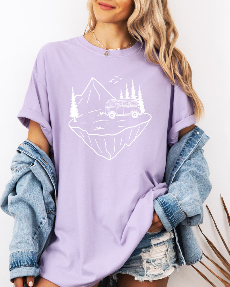 Desert Camping Hiking Mountain Nature Garment Dyed T Shirt