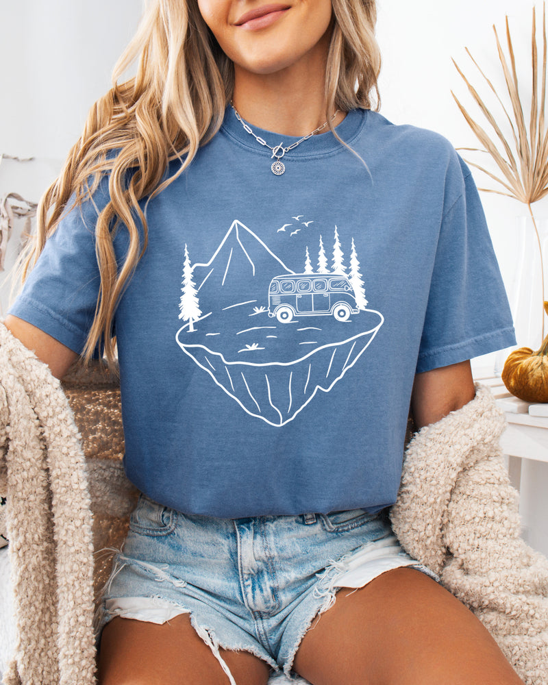 Desert Camping Hiking Mountain Nature Garment Dyed T Shirt
