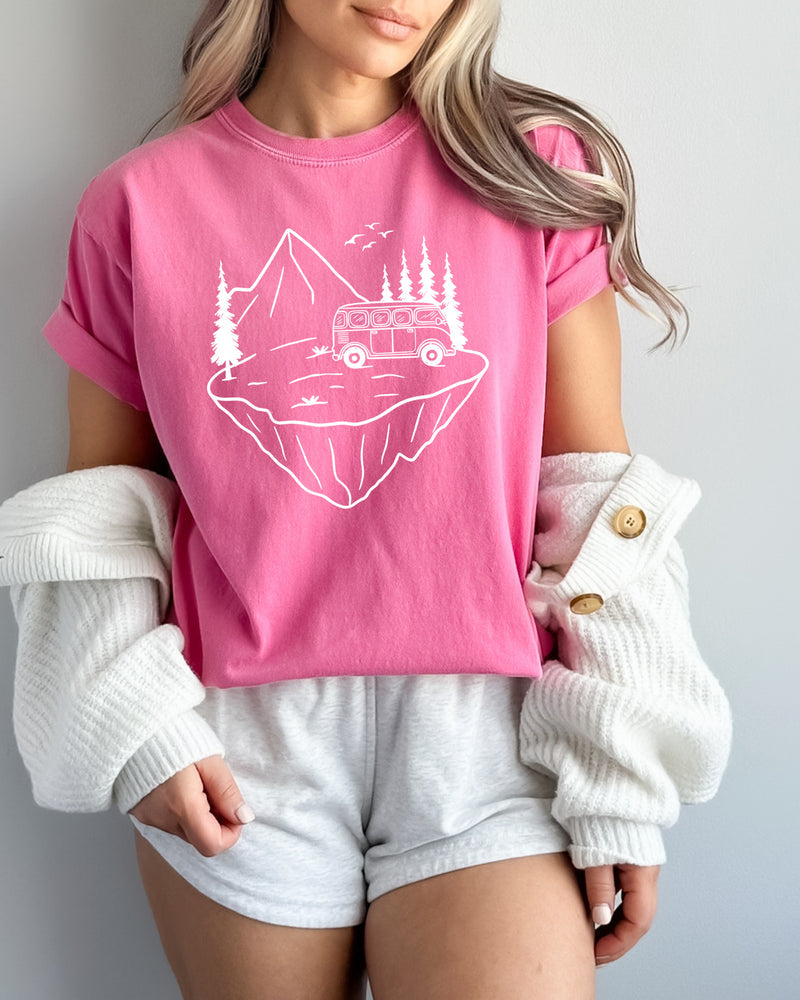 Desert Camping Hiking Mountain Nature Garment Dyed T Shirt