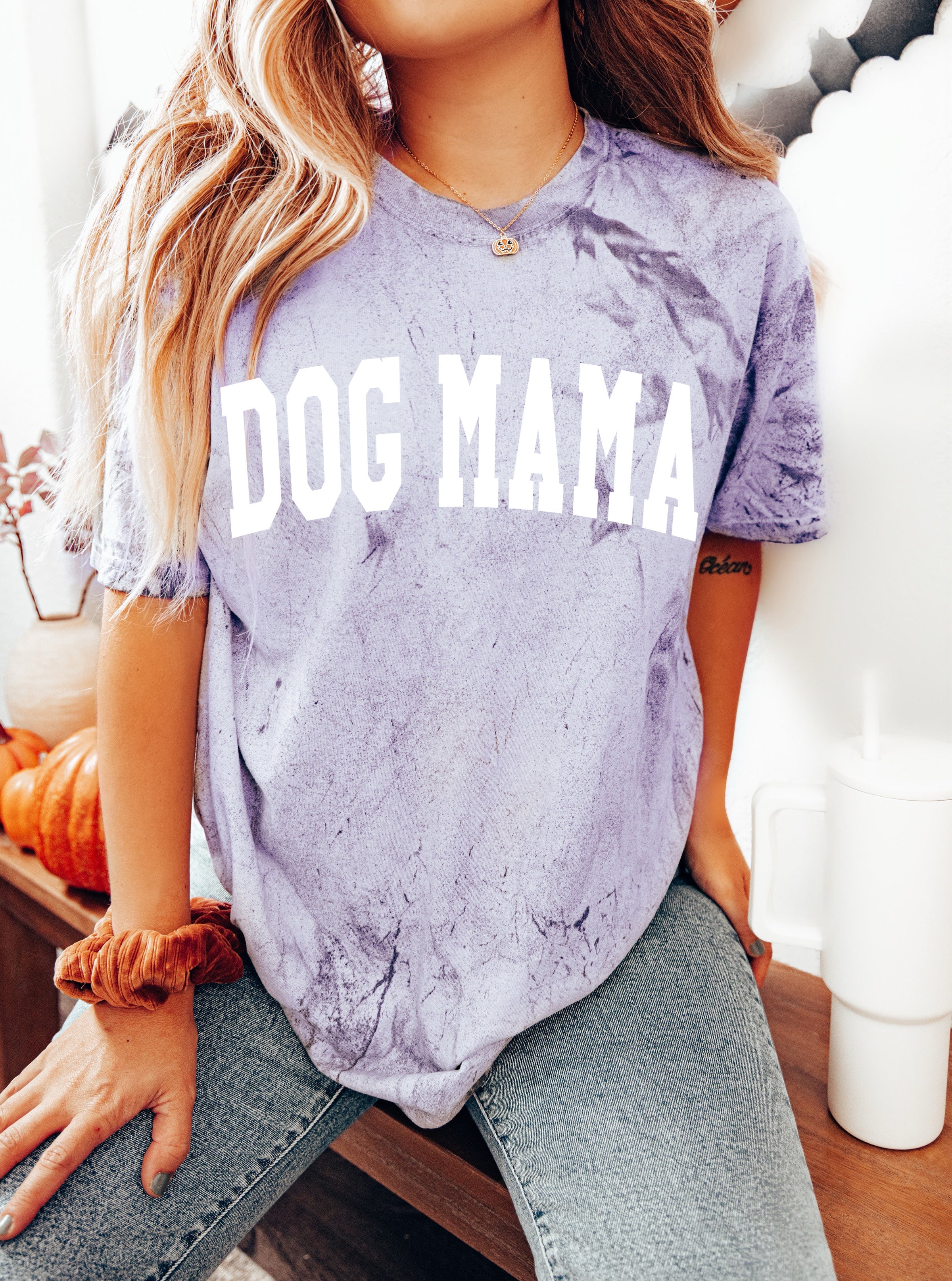 Dog Mama Comfort Colors Garment Dyed T Shirt (Condensed Font)