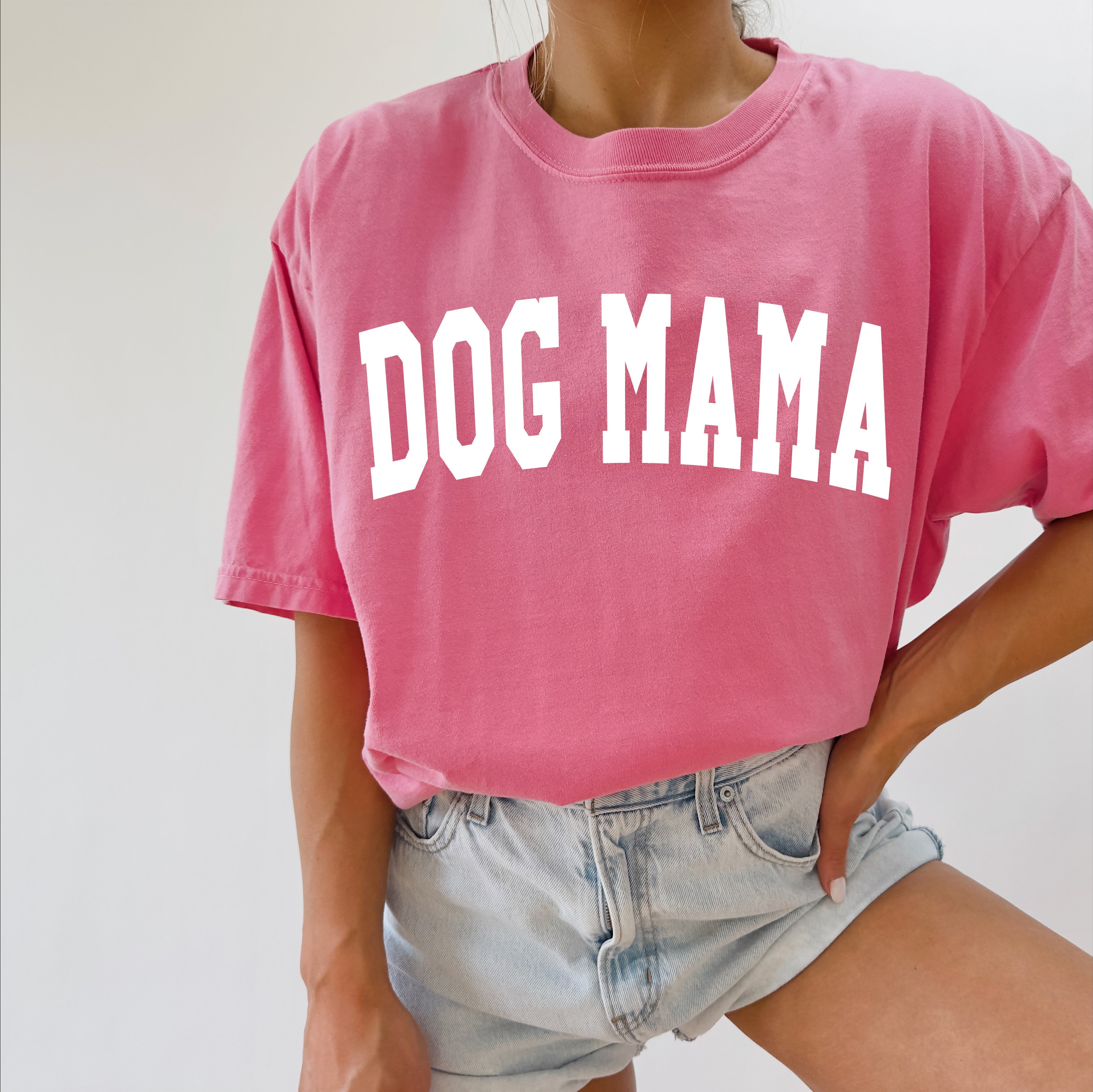 Dog Mama Comfort Colors Garment Dyed T Shirt (Condensed Font)