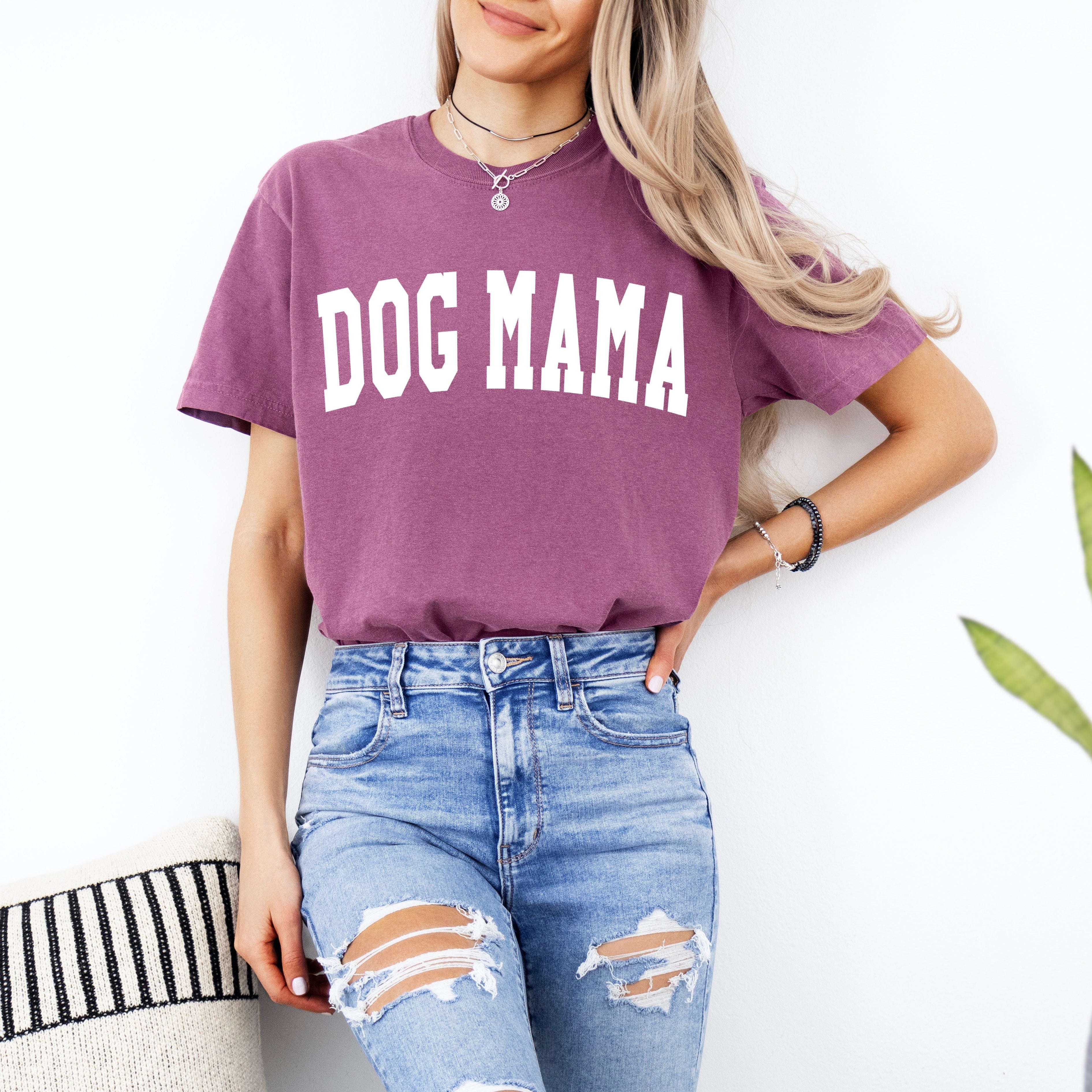 Dog Mama Comfort Colors Garment Dyed T Shirt (Condensed Font)