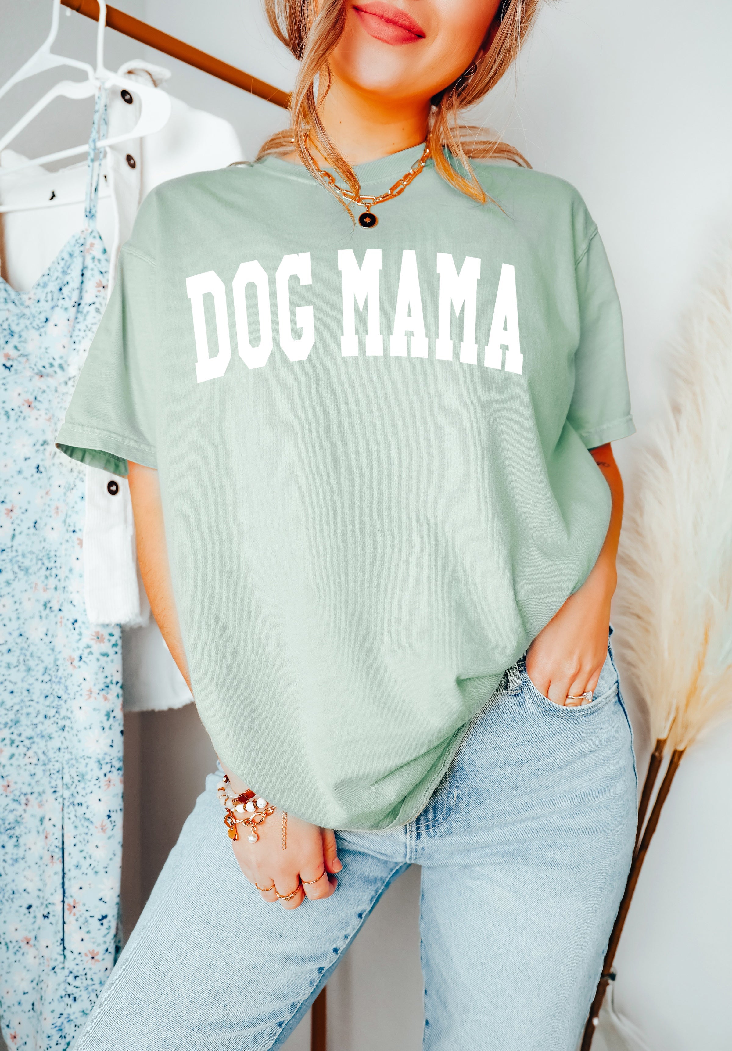 Dog Mama Comfort Colors Garment Dyed T Shirt (Condensed Font)