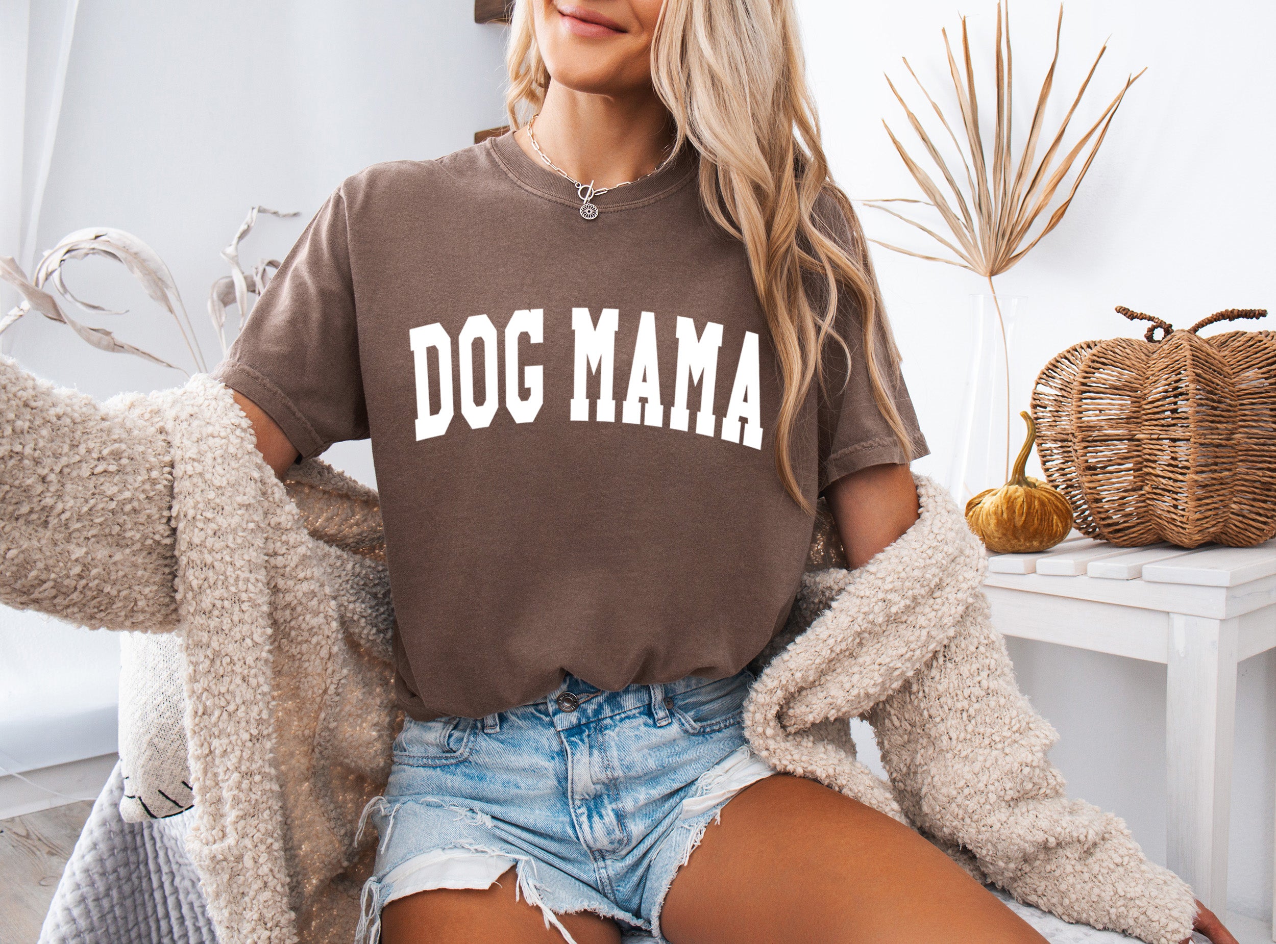 Dog Mama Comfort Colors Garment Dyed T Shirt (Condensed Font)