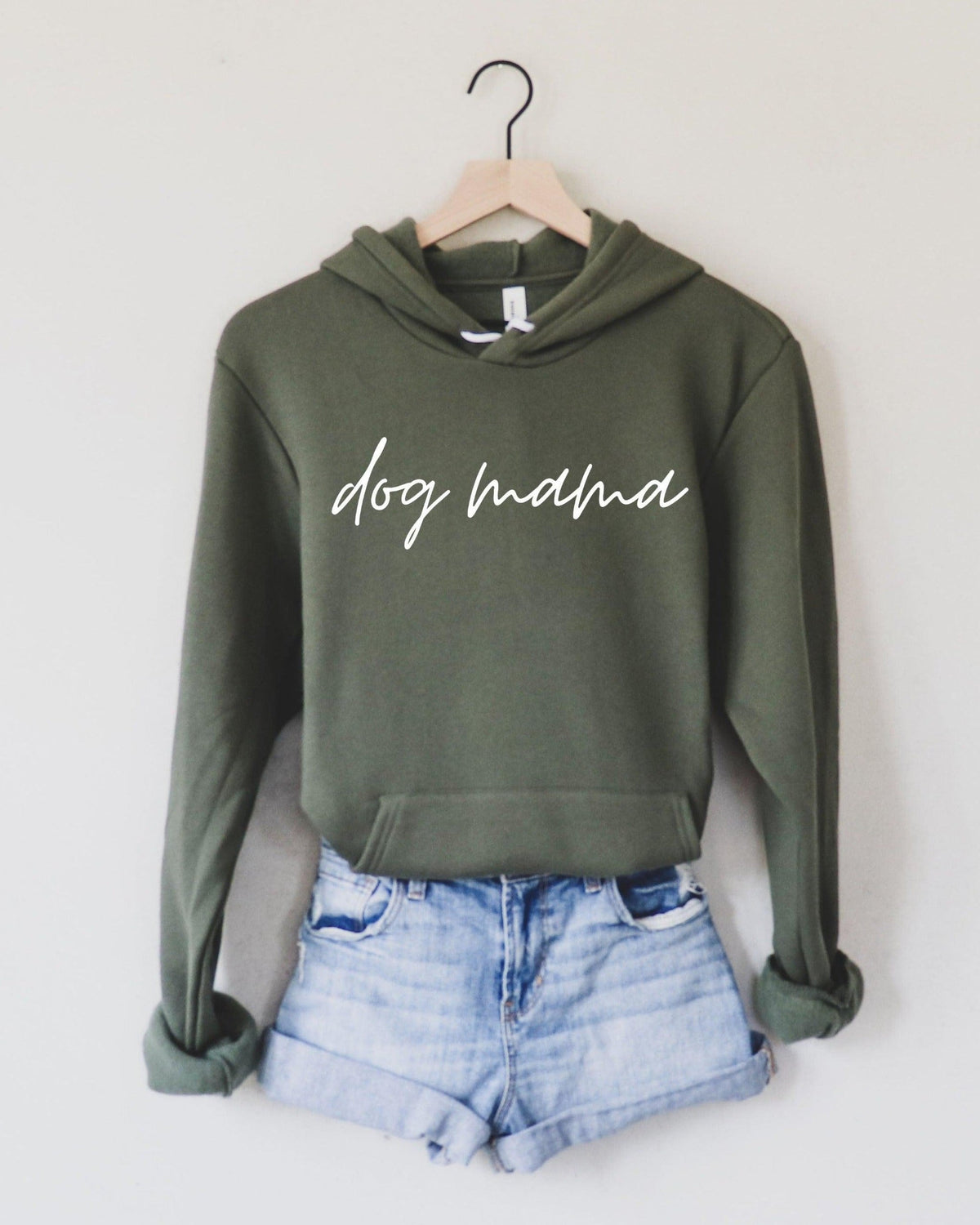 Dog Mama Sponge Fleece hoodie Sweatshirt (Cursive)