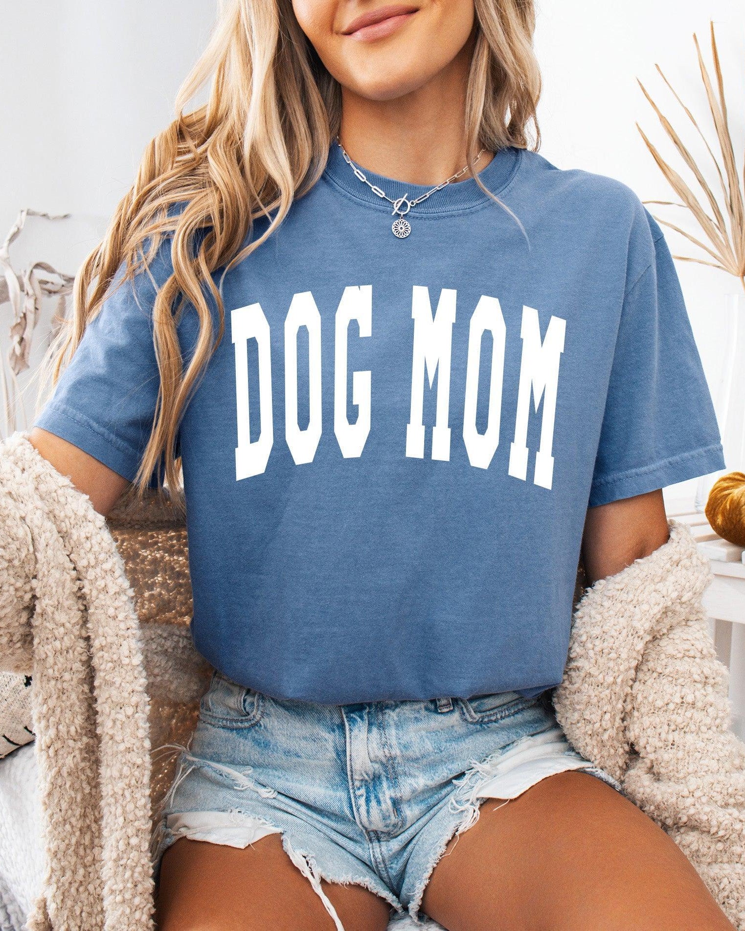 Dog Mom Comfort Colors Garment Dyed T Shirt (Condensed Font)