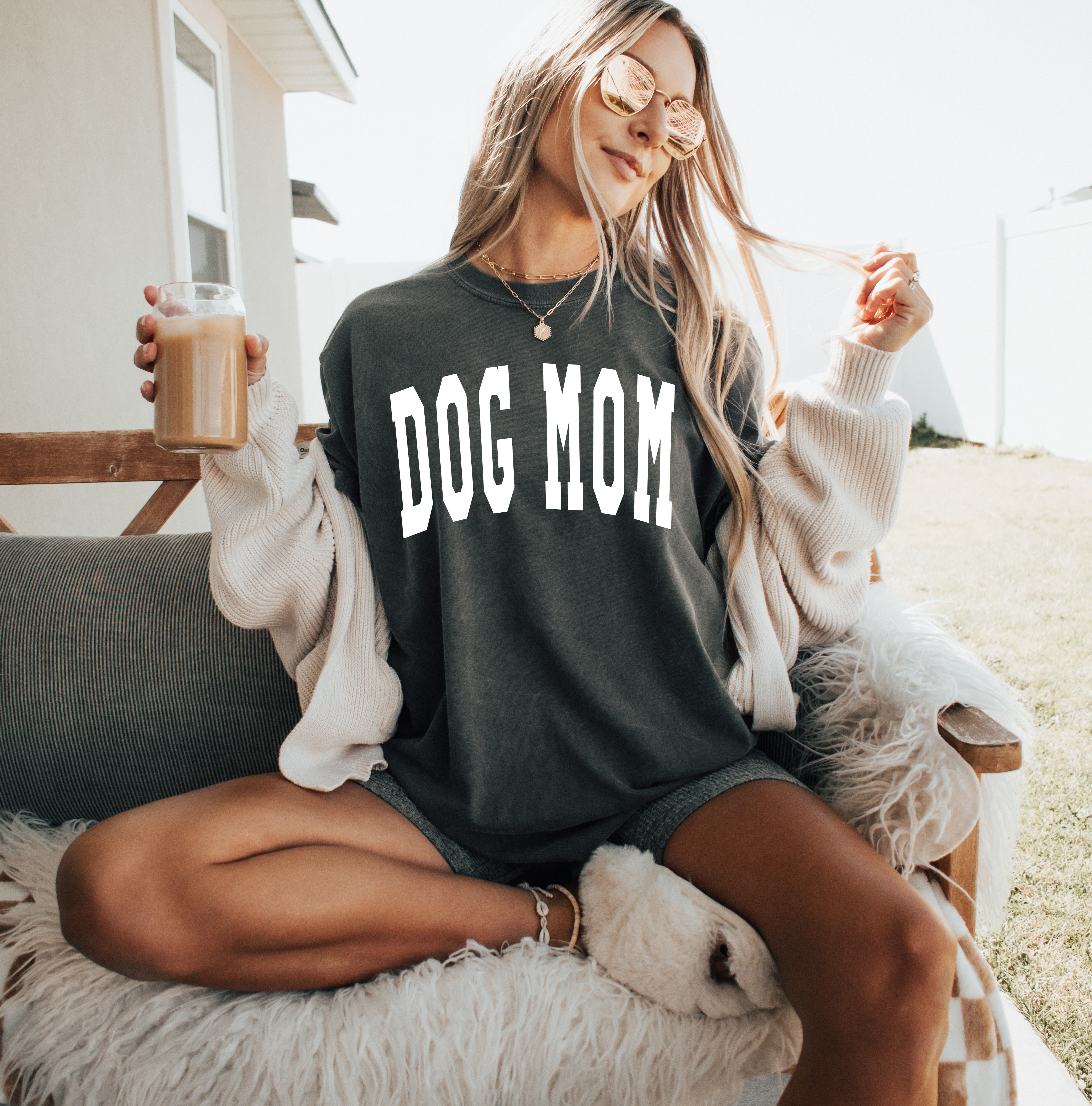 Dog Mom Comfort Colors Garment Dyed T Shirt (Condensed Font)