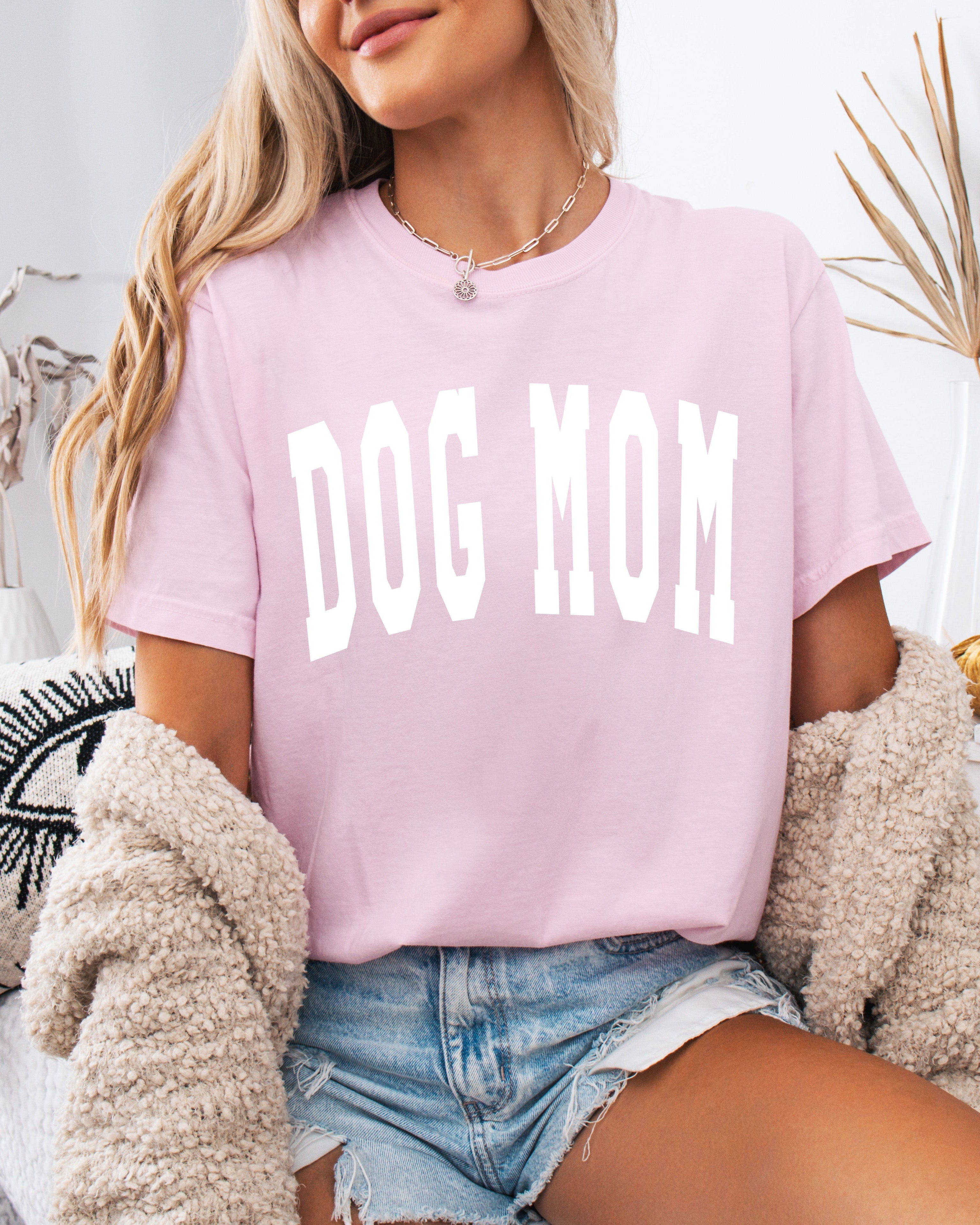 Dog Mom Comfort Colors Garment Dyed T Shirt (Condensed Font)