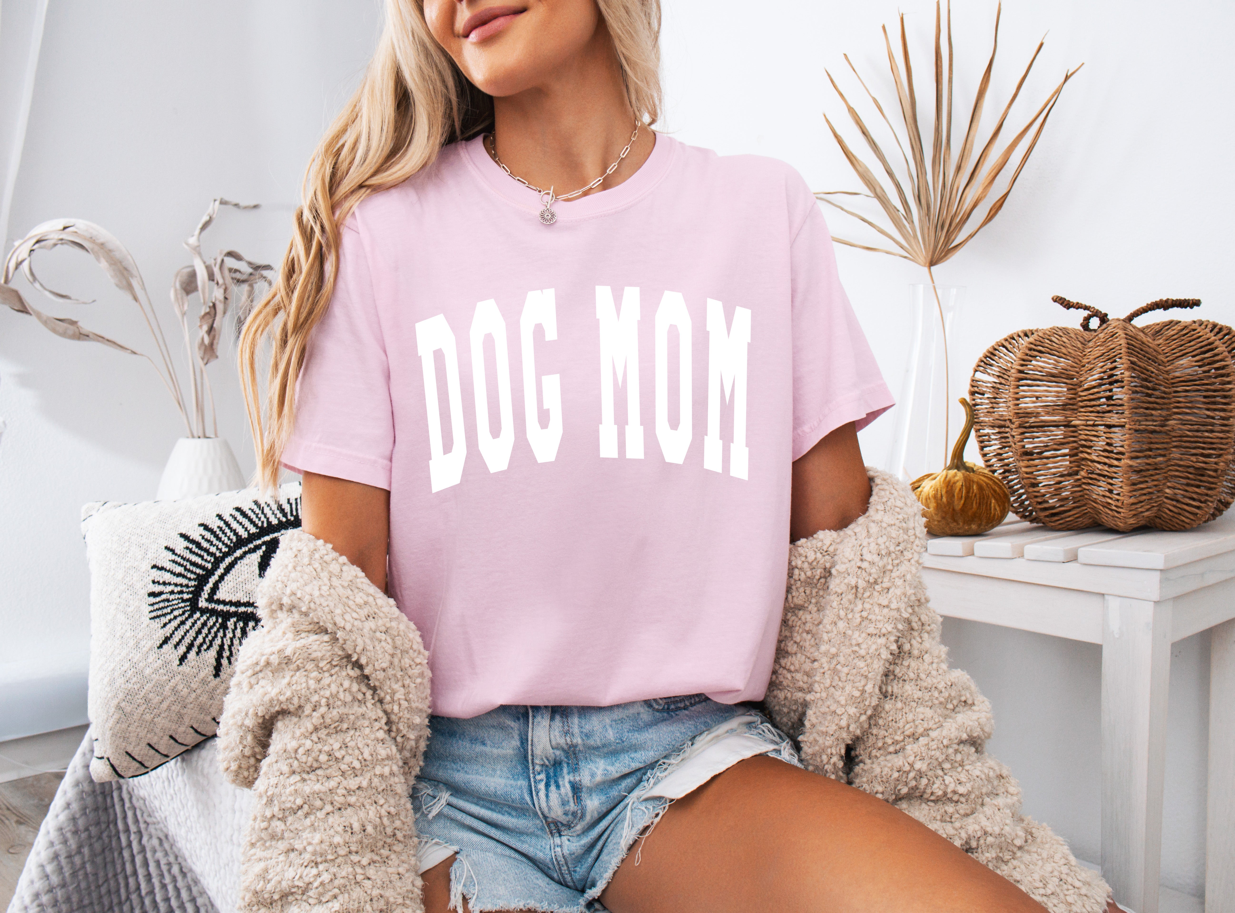Dog Mom Comfort Colors Garment Dyed T Shirt (Condensed Font)