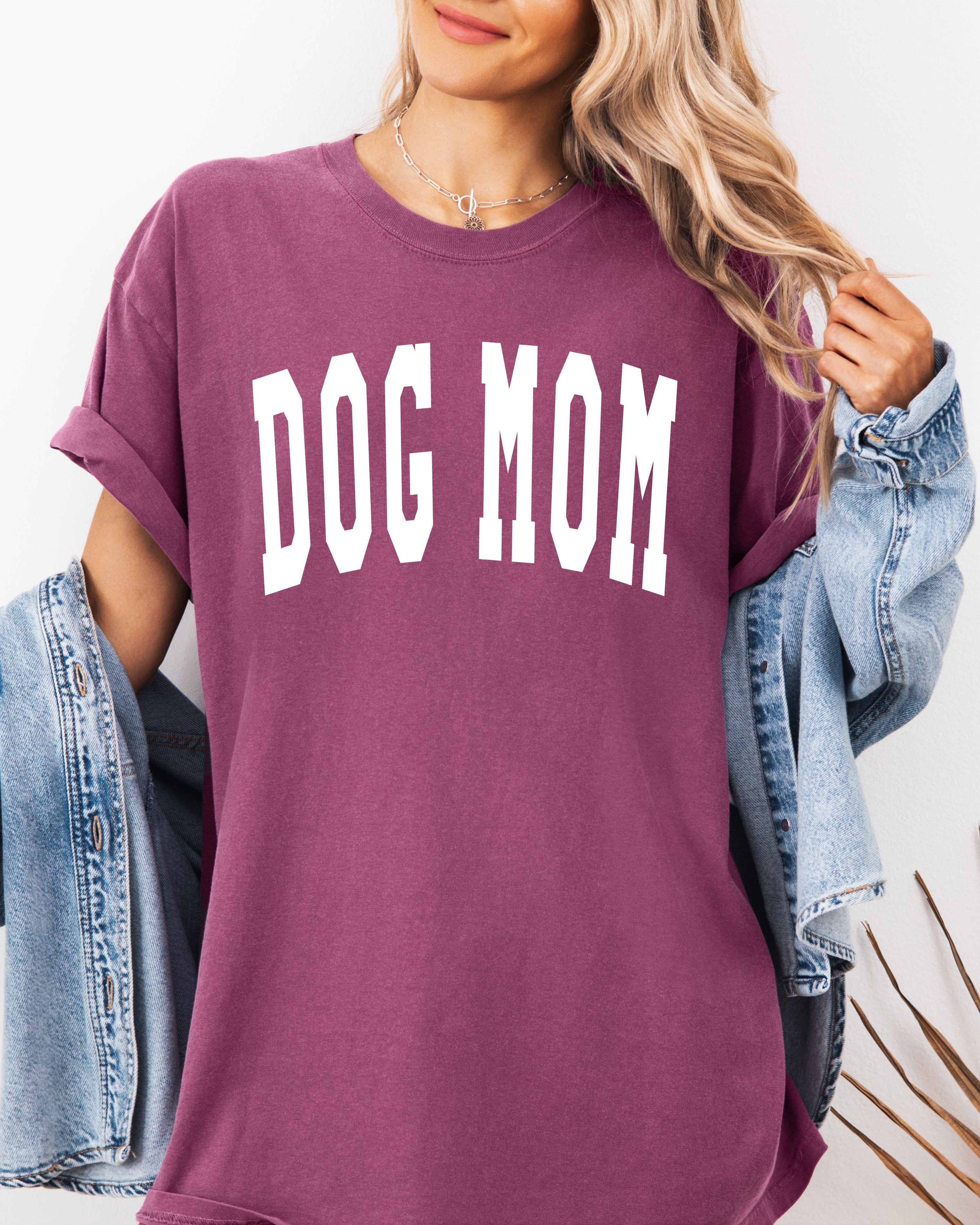 Dog Mom Comfort Colors Garment Dyed T Shirt (Condensed Font)