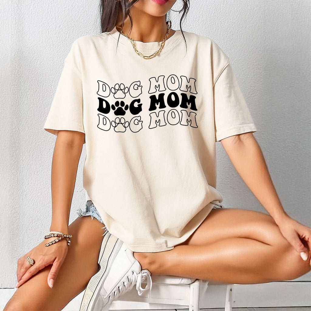 Dog Mom Comfort Colors T Shirt (Groovy Font)