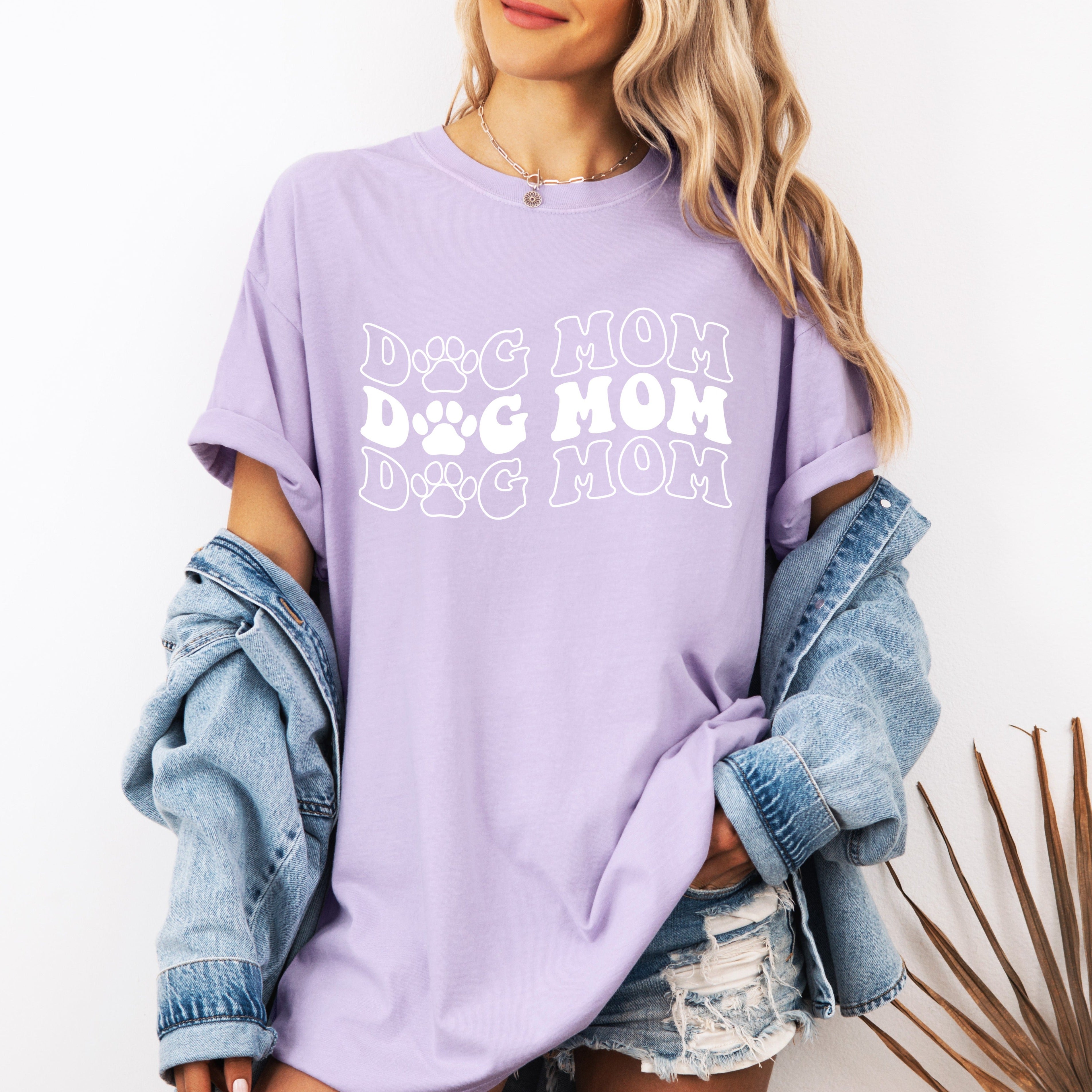 Dog Mom Comfort Colors T Shirt (Groovy Font)