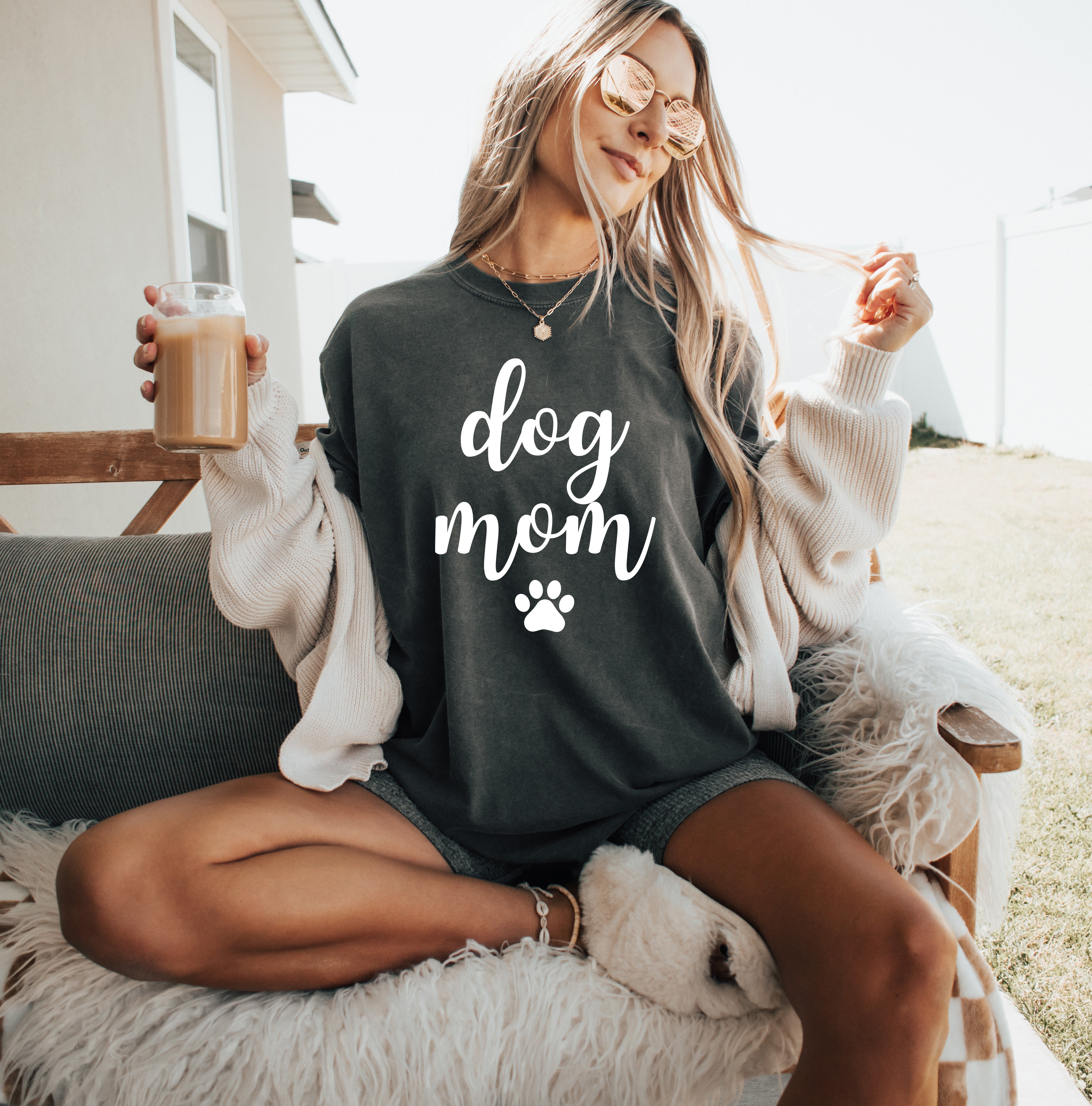 Dog Mom Comfort Colors T Shirt (Joshico Font)