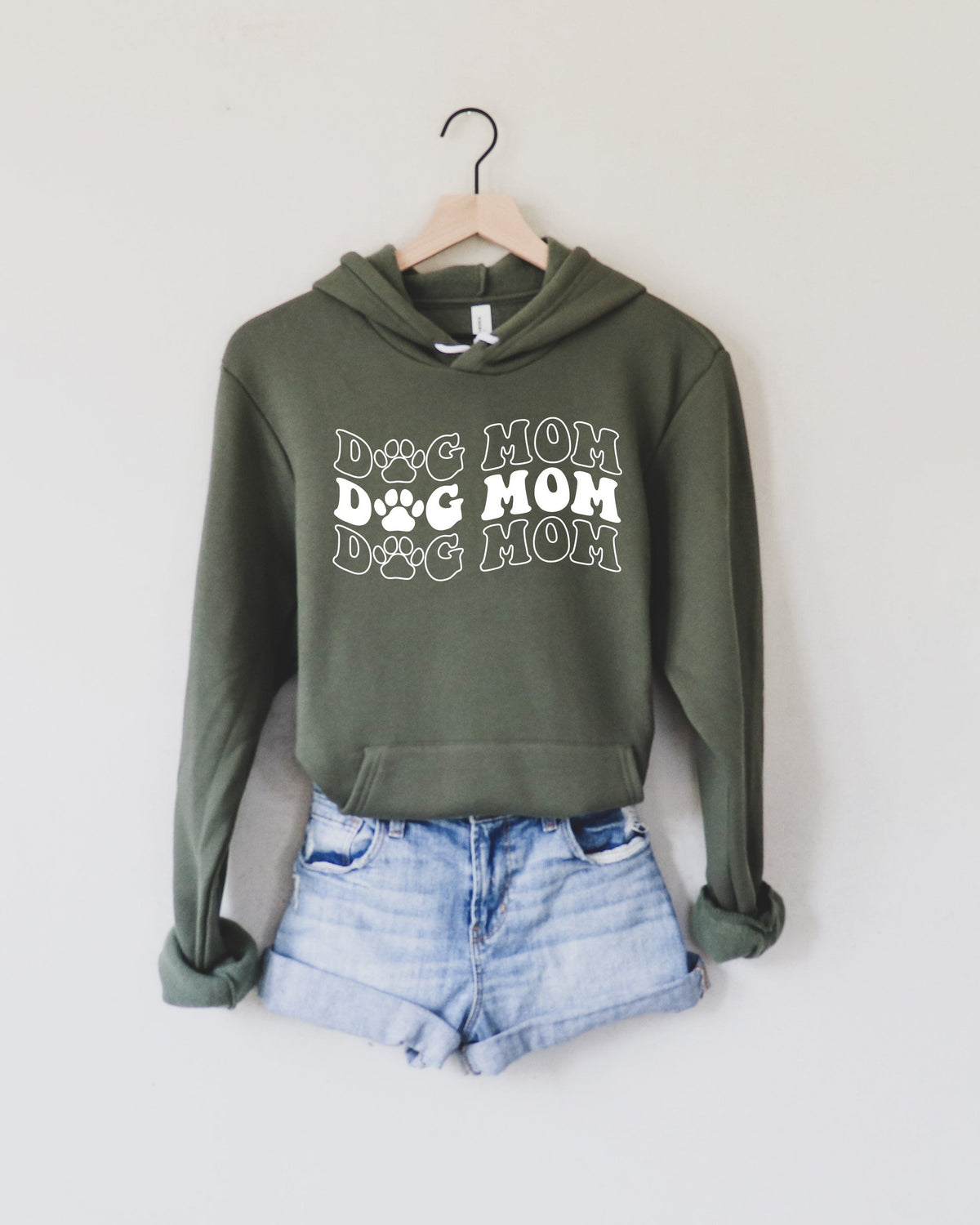 Dog Mom Sponge Fleece hoodie Sweatshirt (Groovy)