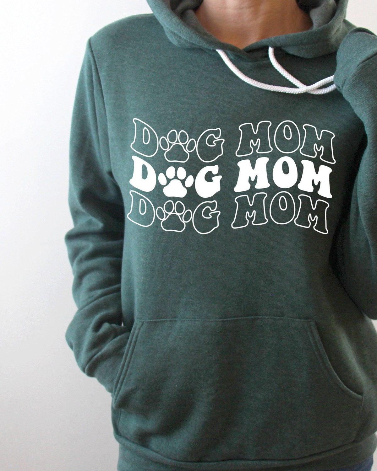 Dog Mom Sponge Fleece hoodie Sweatshirt (Groovy)