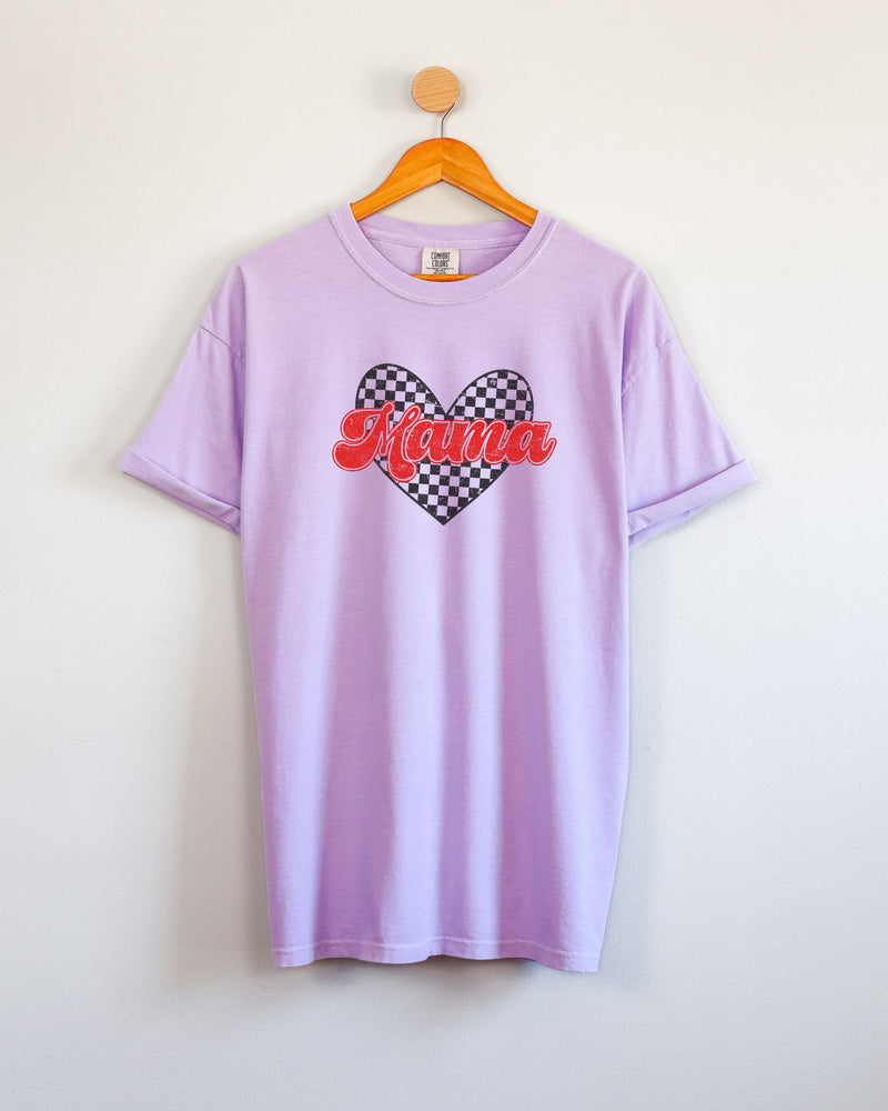 Mama Love Comfort Colors T Shirt (Checkered)